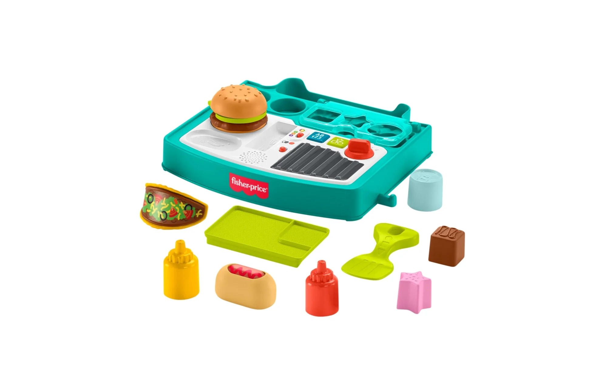 Yürüme Çağındaki Çocuklar Için Birden Fazla Dil Desteği Ve 14 Parçasıyla Fisher-Price Eğlen Ve Öğren 4'Ü 1 Arada Yiyecek Sepeti Yürüteç - Image 5