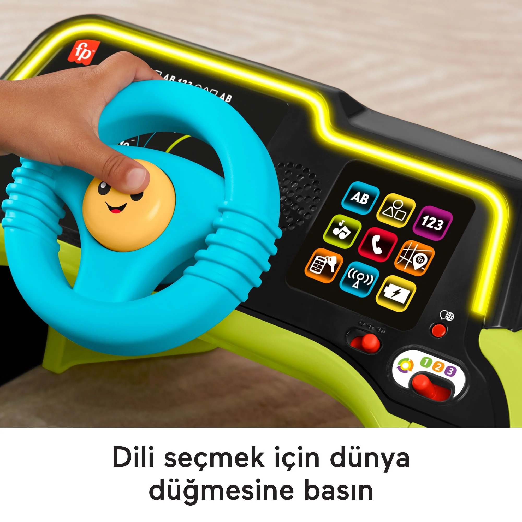 Fisher-Price Eğlen Ve Öğren Bebek Ve Yürüme Çağındaki Çocuklar Için Birden Fazla Dil Desteğine Sahip Eğitici İlk Arabam Aktivite Merkezi - Image 3