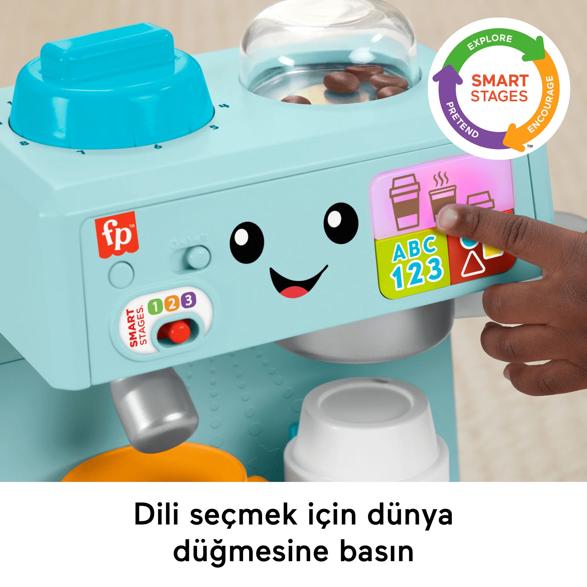 Fisher-Price Eğlen Ve Öğren Yürüme Çağındaki Çocuklar Için Birden Fazla Dil Desteği Ve 10 Parçasıyla Kahve Yapmayı Öğreniyorum Elektronik Oyuncak - Image 3
