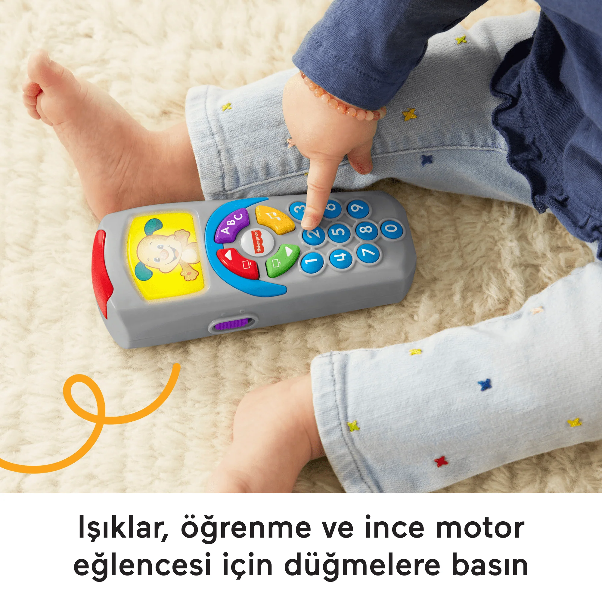 Türkçe Dil Desteğiyle Bebekler Ve Yürüme Çağındaki Çocuklar Için Işıklar Ve Şarkılar Içeren, Eğitici Fisher-Price Eğlen Ve Öğren Köpekçiğin Uzaktan Kumandası - Image 4