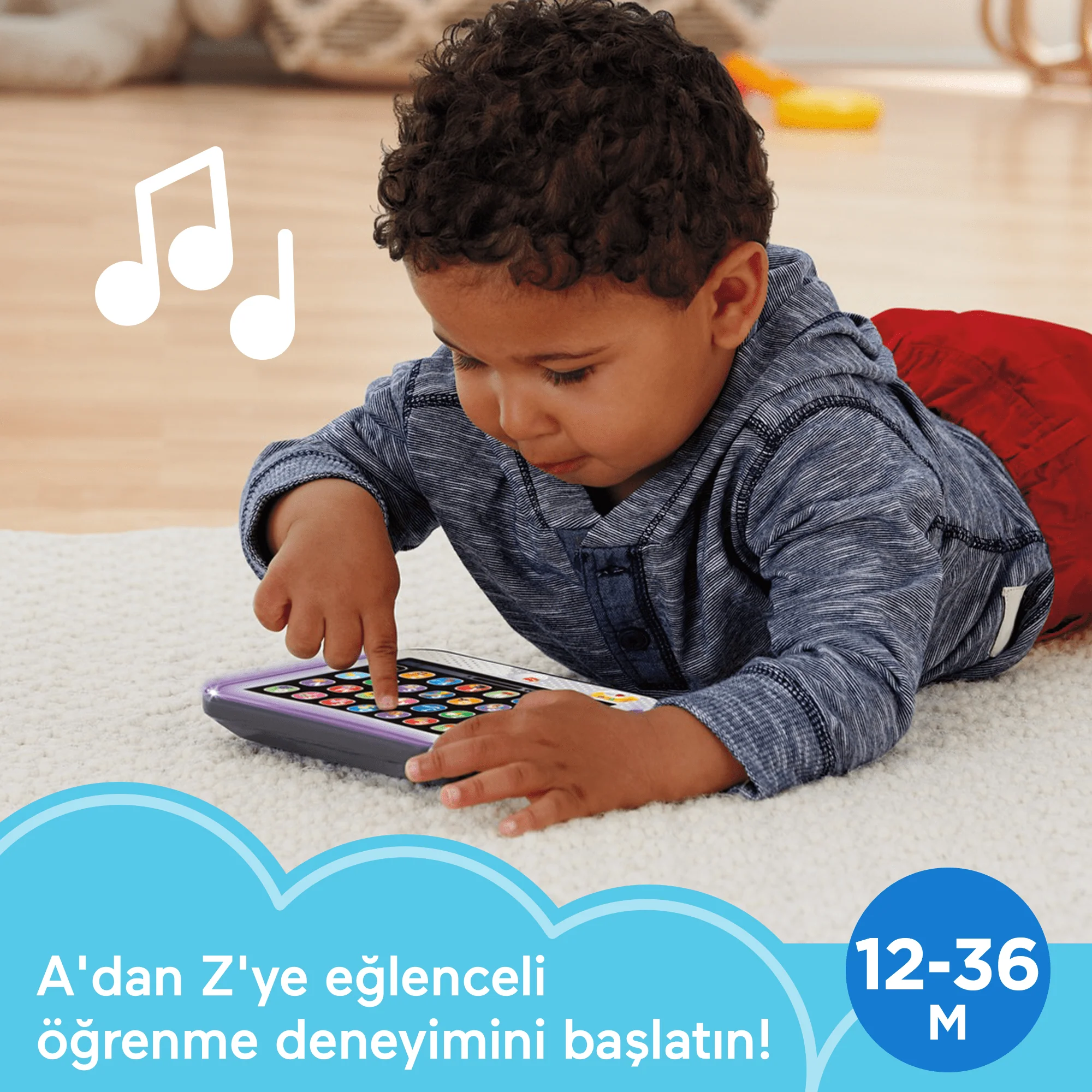 Türkçe Dil Desteğiyle Yürüme Çağındaki Çocuklar Için Müzikli Fisher-Price Eğlen Ve Öğren Yaşa Göre Gelişim Elektronik, Eğitici Oyuncak Tablet - Image 2