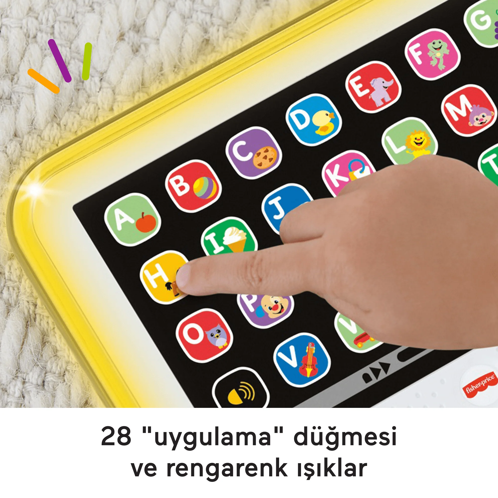 Türkçe Dil Desteğiyle Yürüme Çağındaki Çocuklar Için Müzikli Fisher-Price Eğlen Ve Öğren Yaşa Göre Gelişim Elektronik, Eğitici Oyuncak Tablet - Image 4