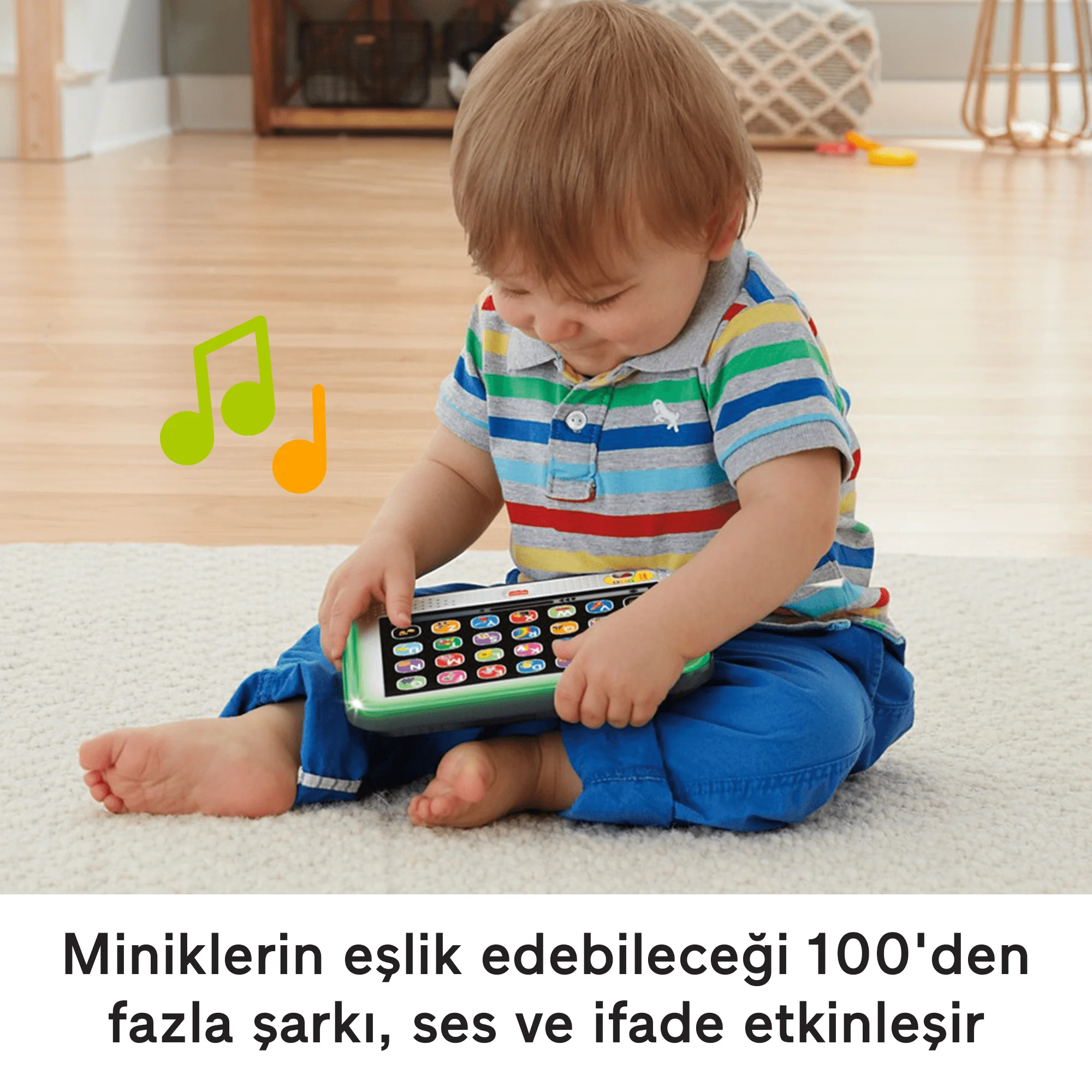 Türkçe Dil Desteğiyle Yürüme Çağındaki Çocuklar Için Müzikli Fisher-Price Eğlen Ve Öğren Yaşa Göre Gelişim Elektronik, Eğitici Oyuncak Tablet - Image 5