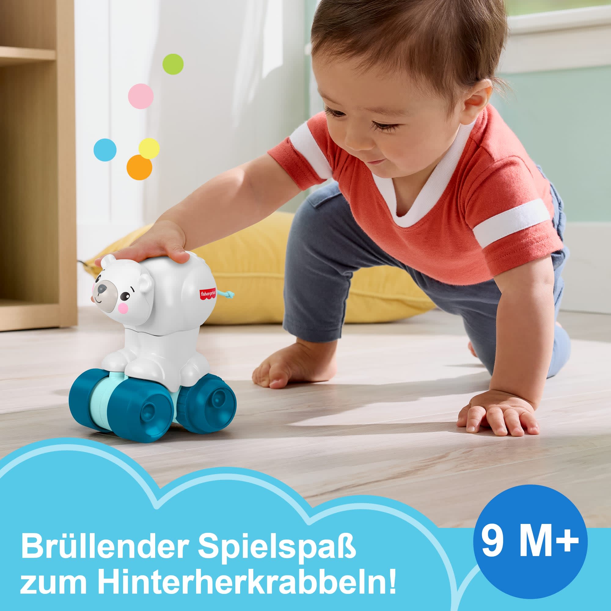 Fisher-Price Eisbär Zum Hinterherkrabbeln, Aktivitätskrabbelspielzeug Für Babys Mit Sensorischen Details - Image 2