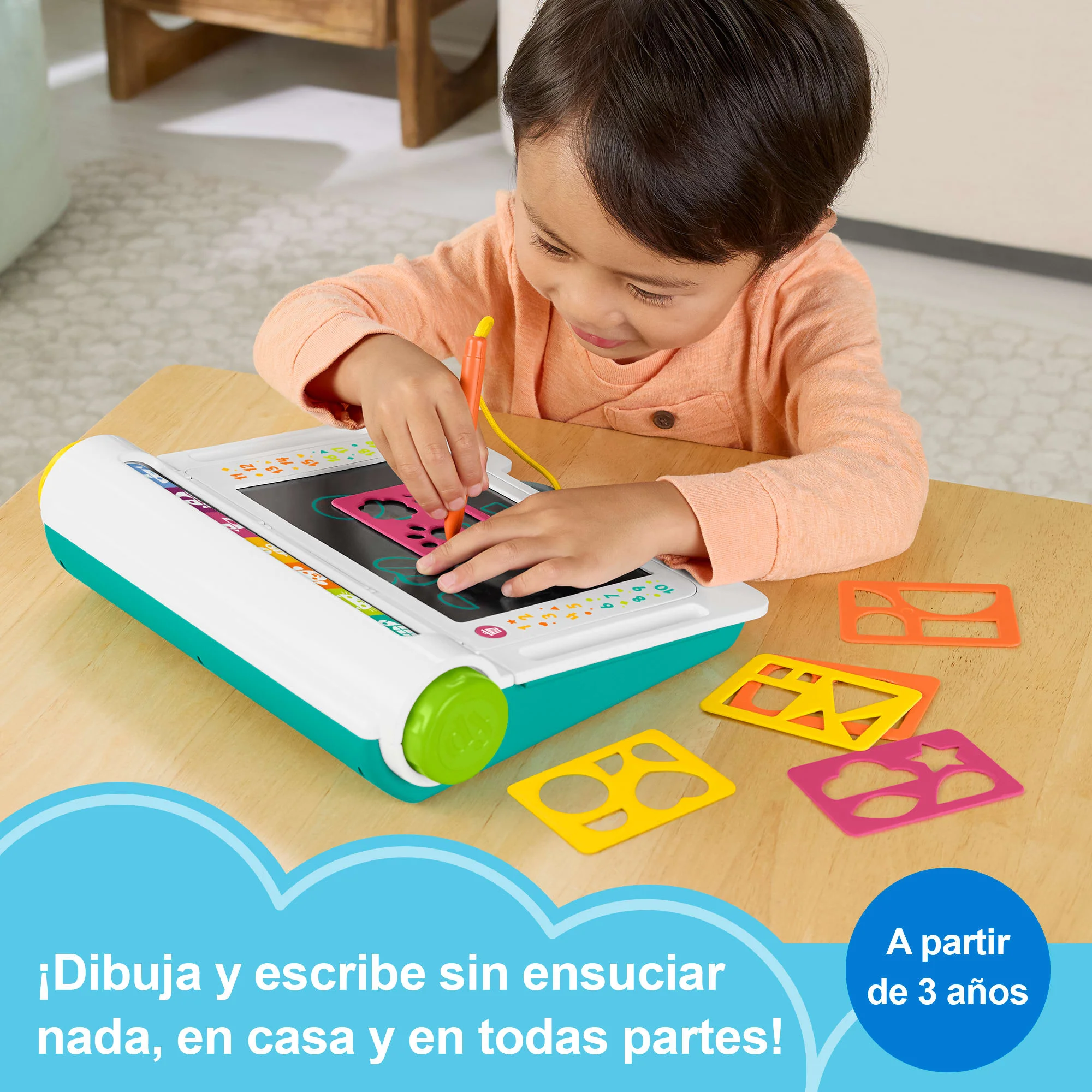 Escritorio Aprende Y Garabatea De Fisher-Price, Pizarra Para Escribir Y Dibujar Sin Ensuciar Con Pantalla Lcd Para Niños Y Niñas - Image 2
