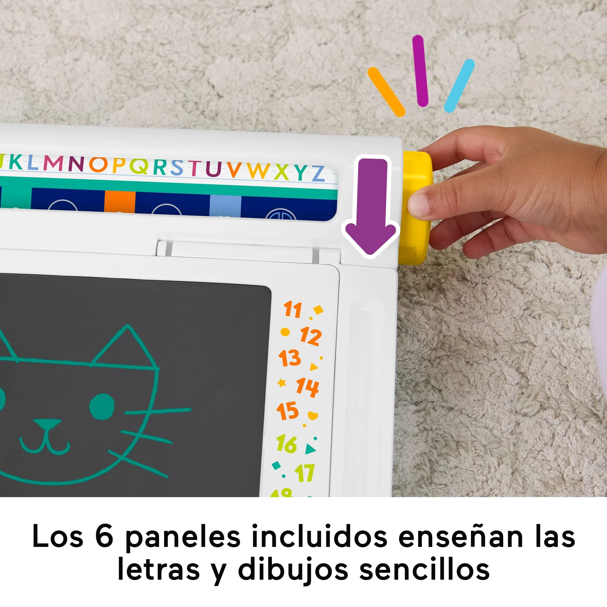 Escritorio Aprende Y Garabatea De Fisher-Price, Pizarra Para Escribir Y Dibujar Sin Ensuciar Con Pantalla Lcd Para Niños Y Niñas - Image 4