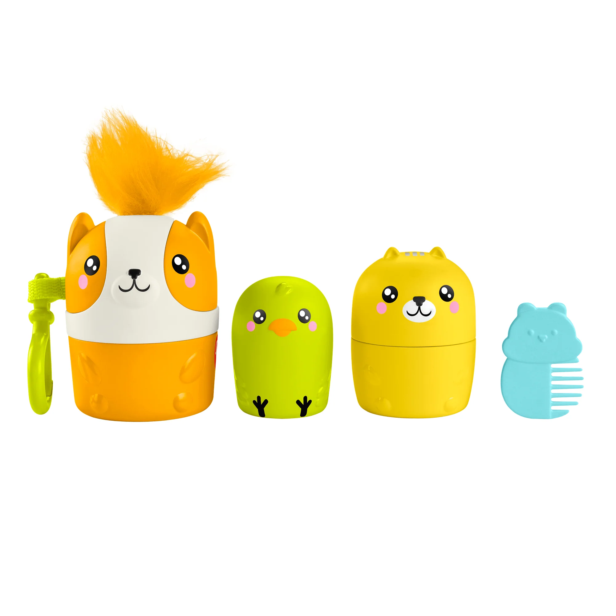 Fisher-Price Fp Pets Huisdiertjes Die In Elkaar Passen Om Mee Te Nemen Stapelspeelgoed Voor Peuters En Kleuters, 4 Onderdelen