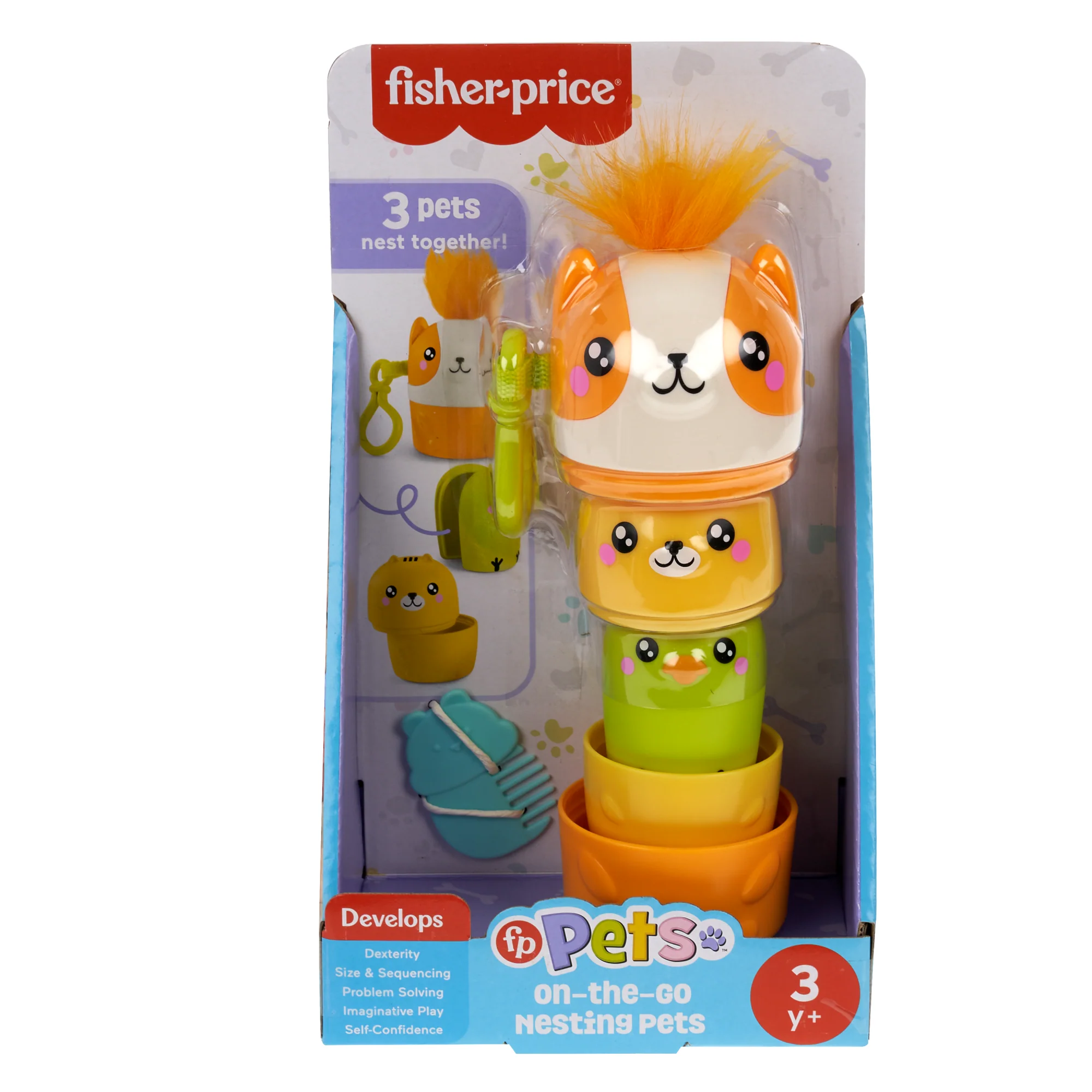 Fisher-Price Fp Pets Huisdiertjes Die In Elkaar Passen Om Mee Te Nemen Stapelspeelgoed Voor Peuters En Kleuters, 4 Onderdelen - Image 6