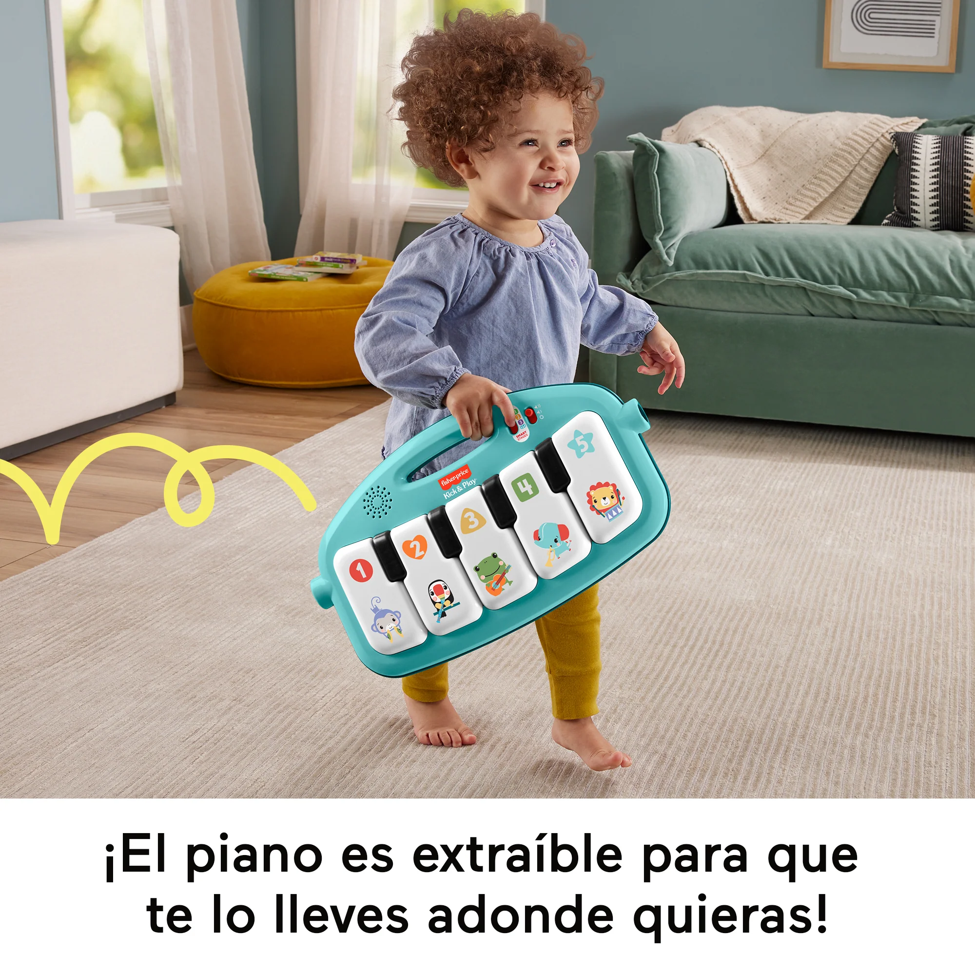 Fisher-Price Alfombra Con Piano Con Luces Y Sonidos Kick & Play Glow & Grow - Image 5
