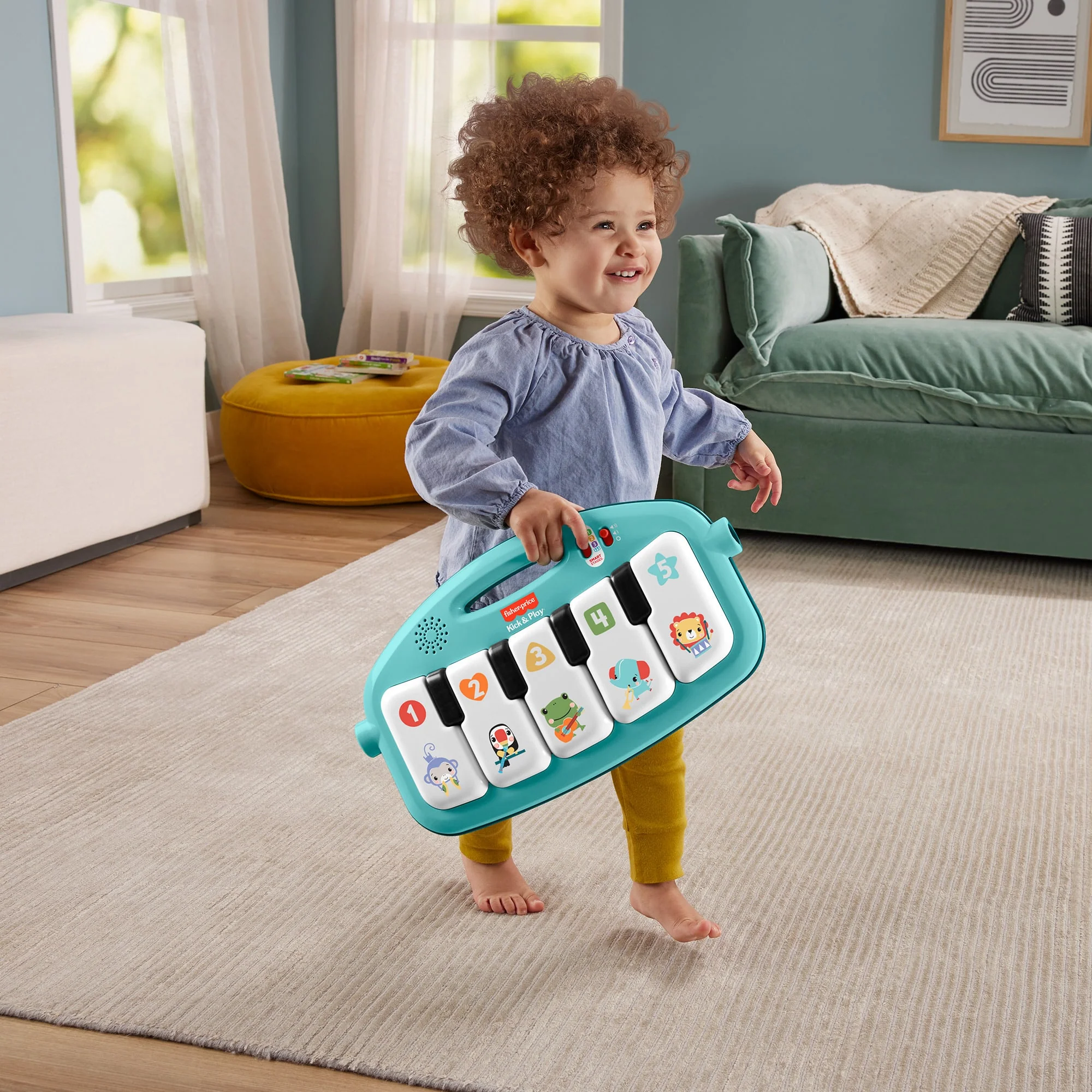Gimnasio-Piano Pataditas Glow And Grow De Fisher-Price, Alfombra De Actividades Musical Para Bebés Con Contenido De Aprendizaje, Azul, Castellano - Image 5