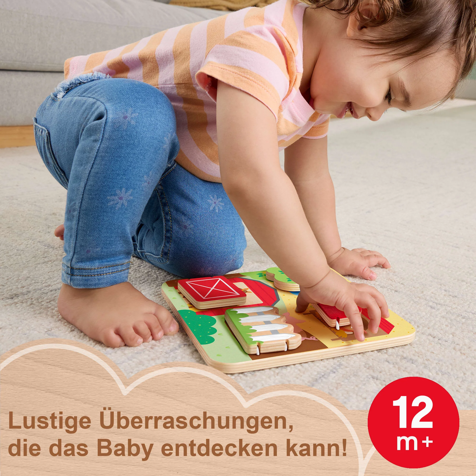 Fisher-Price Guck-Guck-Aktivitätsspiel Aus Holz Für Babys Und Kleinkinder, 1 Holzteil - Image 2