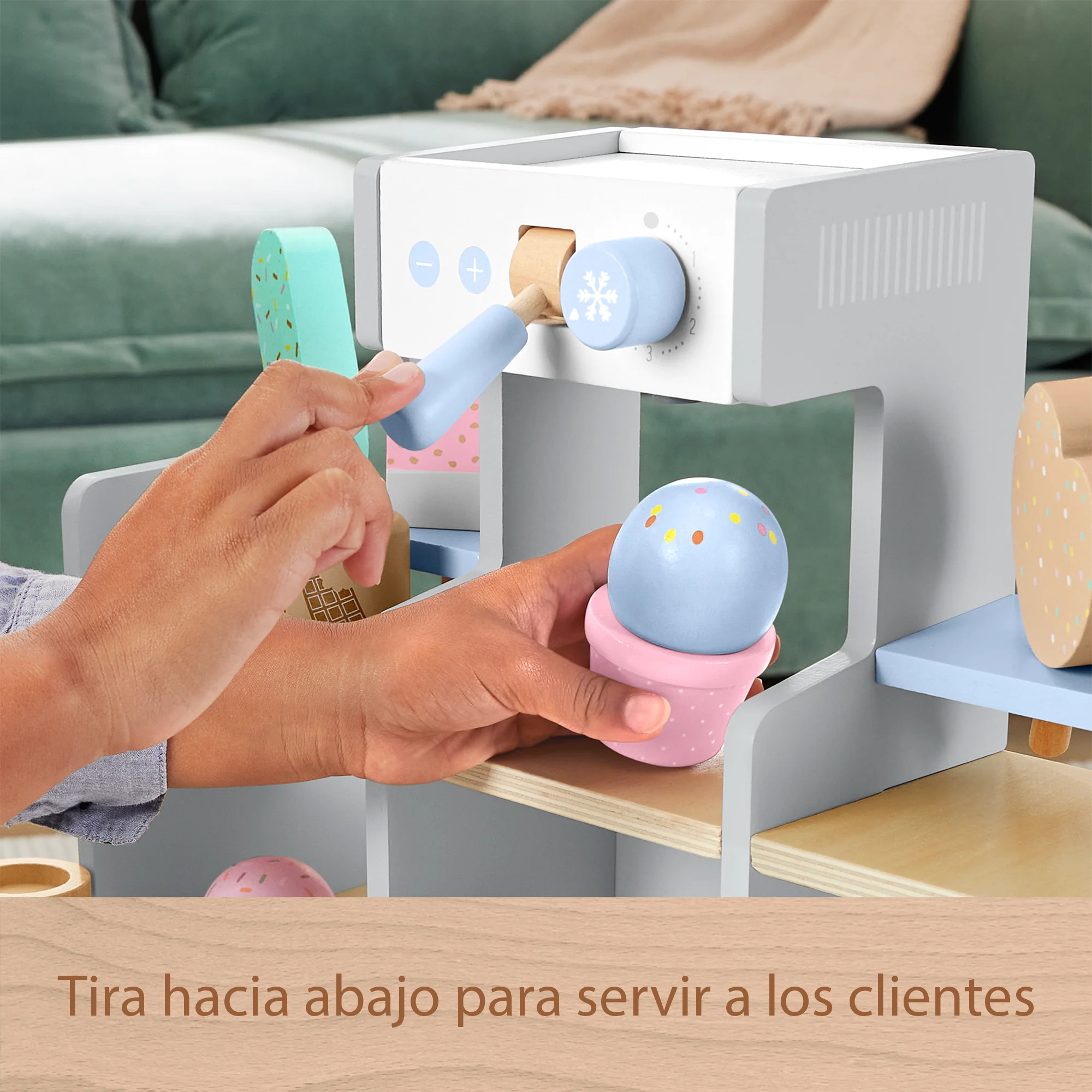 Juego De Imitación De Heladería De Madera De Fisher-Price Para Preescolar, 18 Piezas De Madera - Image 3