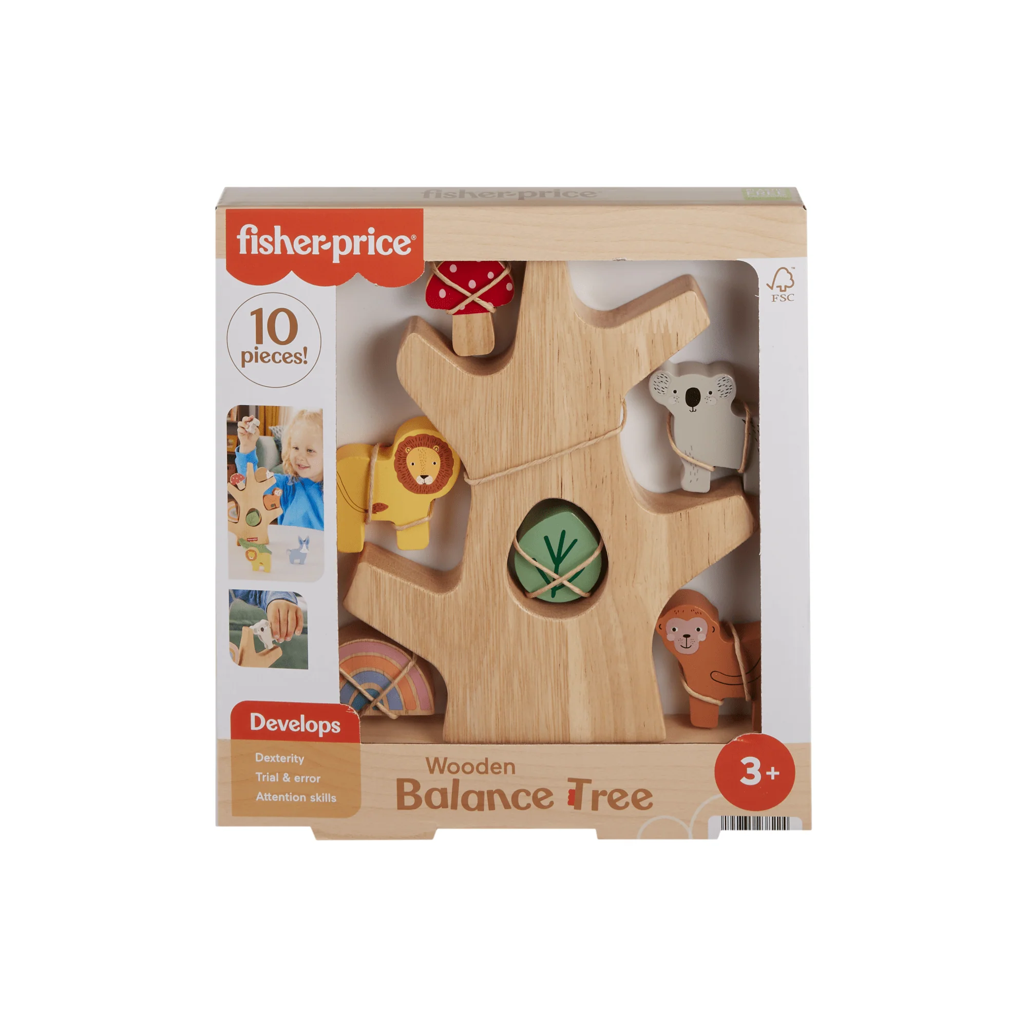 Fisher-Price Houten Balansboom, Stapelspeelgoed Voor Peuters, 10 Onderdelen - Image 6
