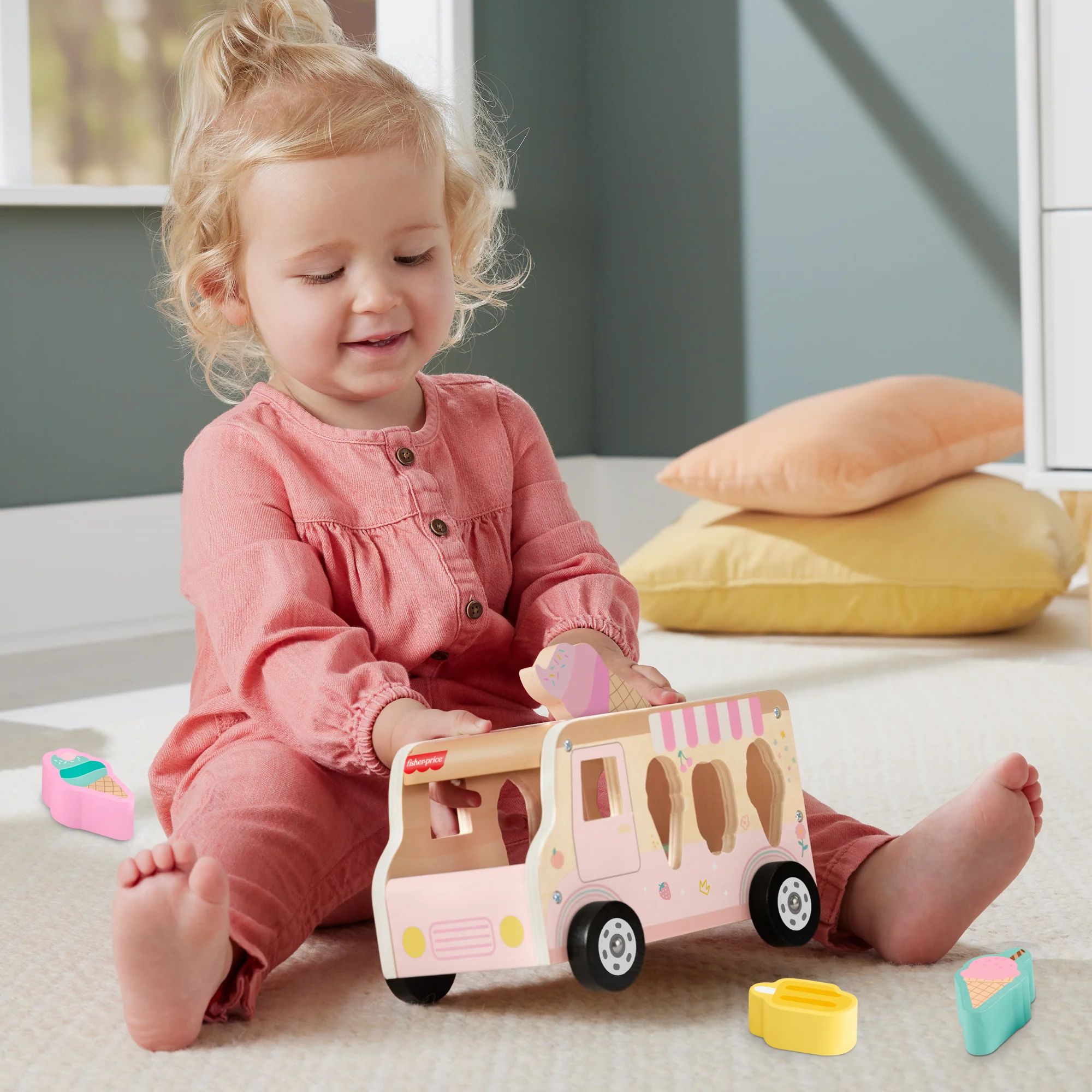 Fisher-Price Houten Ijsvormsorteerset Voor Peuters En Kleuters, 8 Houten Onderdelen - Image 2