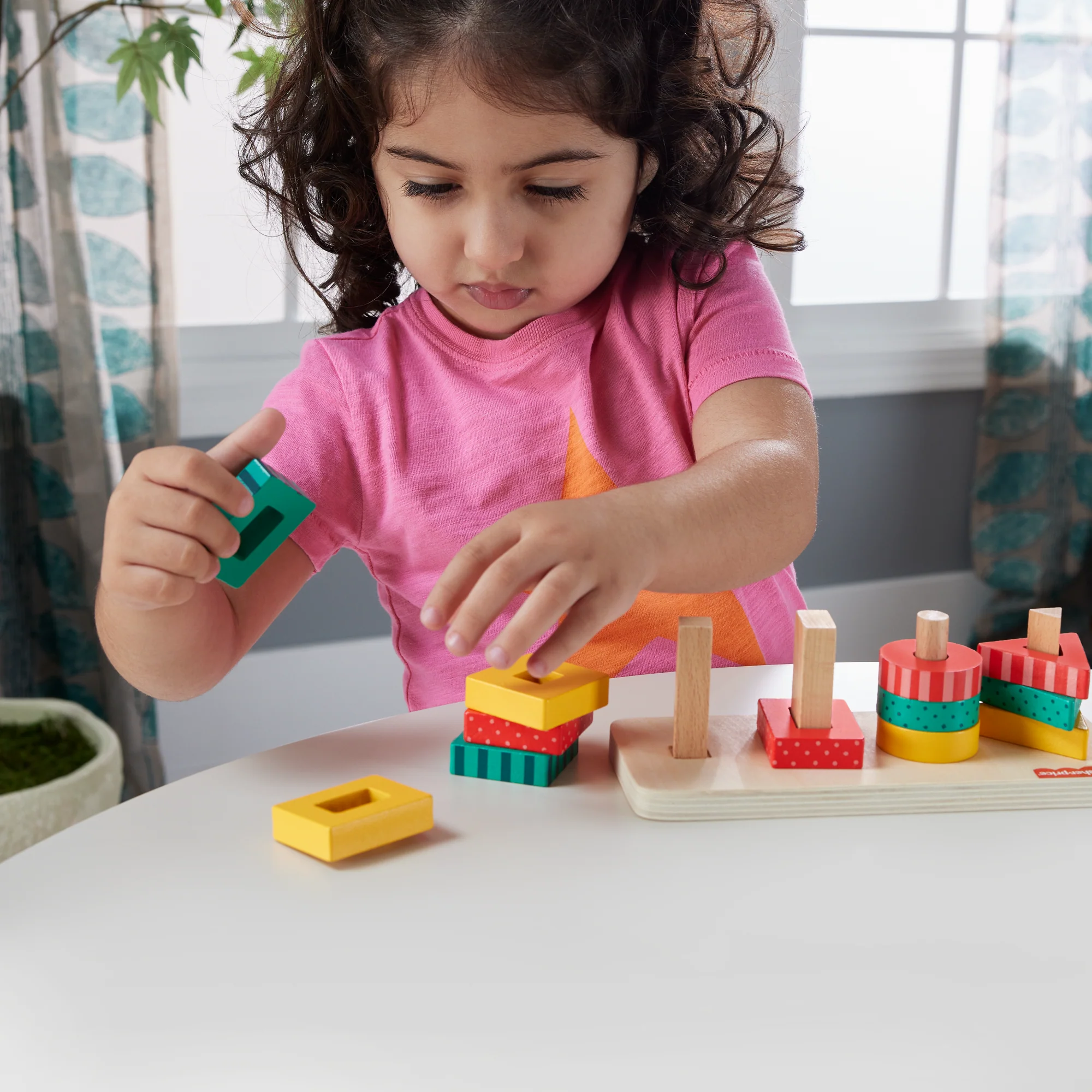 Fisher-Price Houten Vormstapelaar Sorteerspeeltje Voor Peuters, 13 Stukken - Image 2