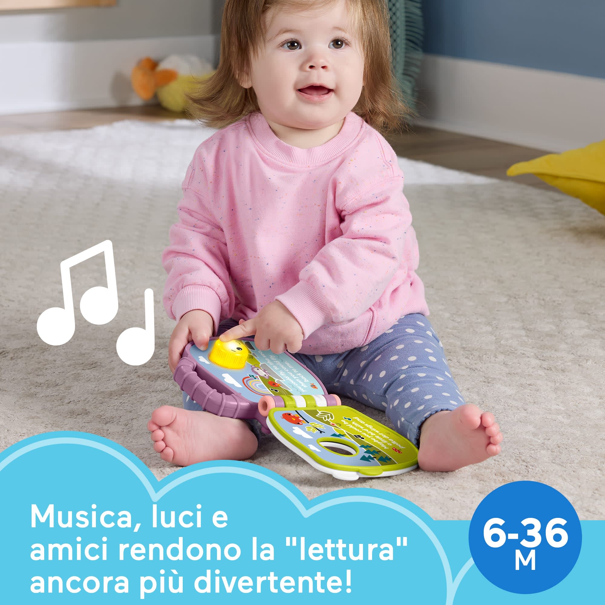 Fisher-Price Il Libro Delle Canzoncine Della Scimmietta Viola Per Neonati E Bambini Con Luci E Suoni, Versione Italiana - Image 2