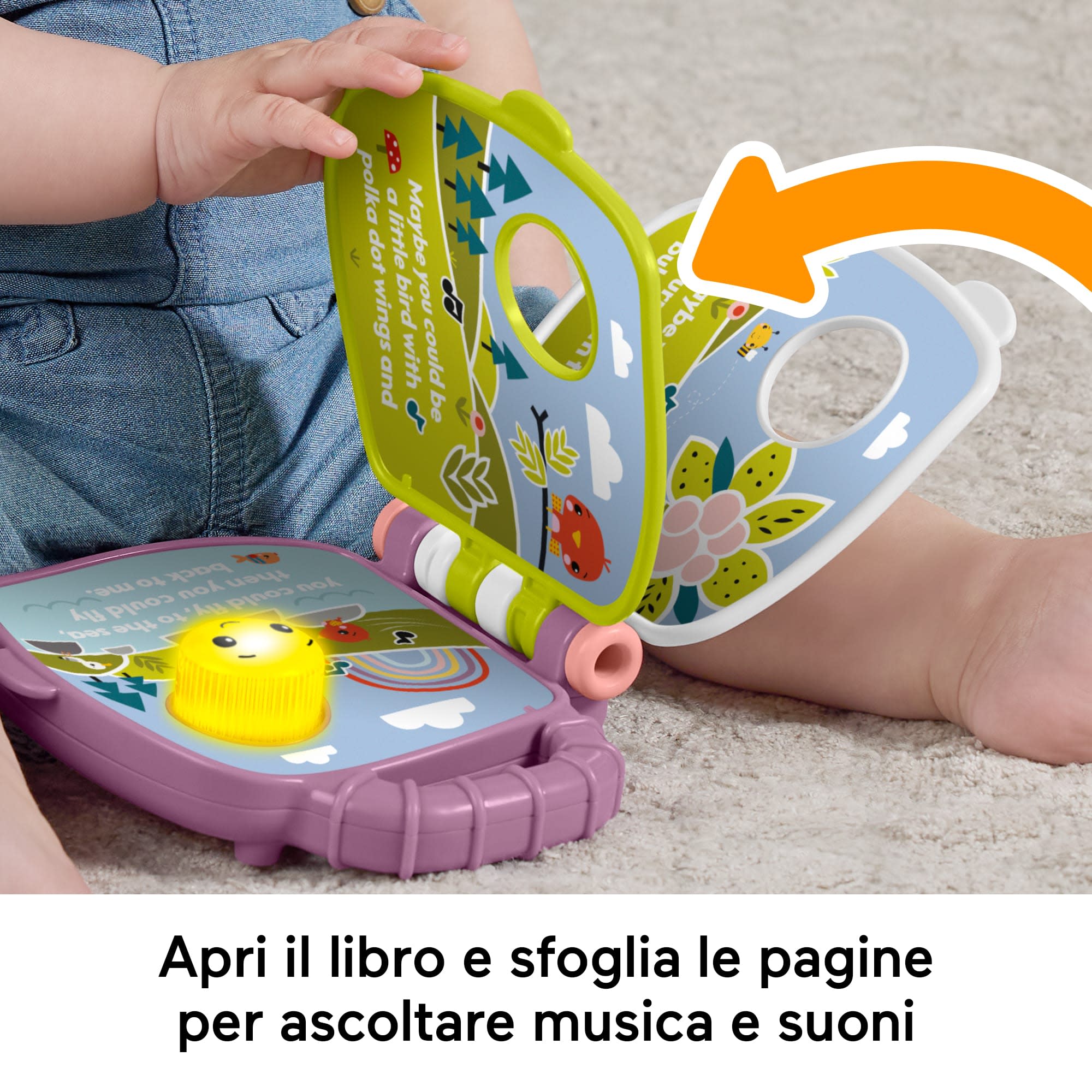 Fisher-Price Il Libro Delle Canzoncine Della Scimmietta Viola Per Neonati E Bambini Con Luci E Suoni, Versione Italiana - Image 4