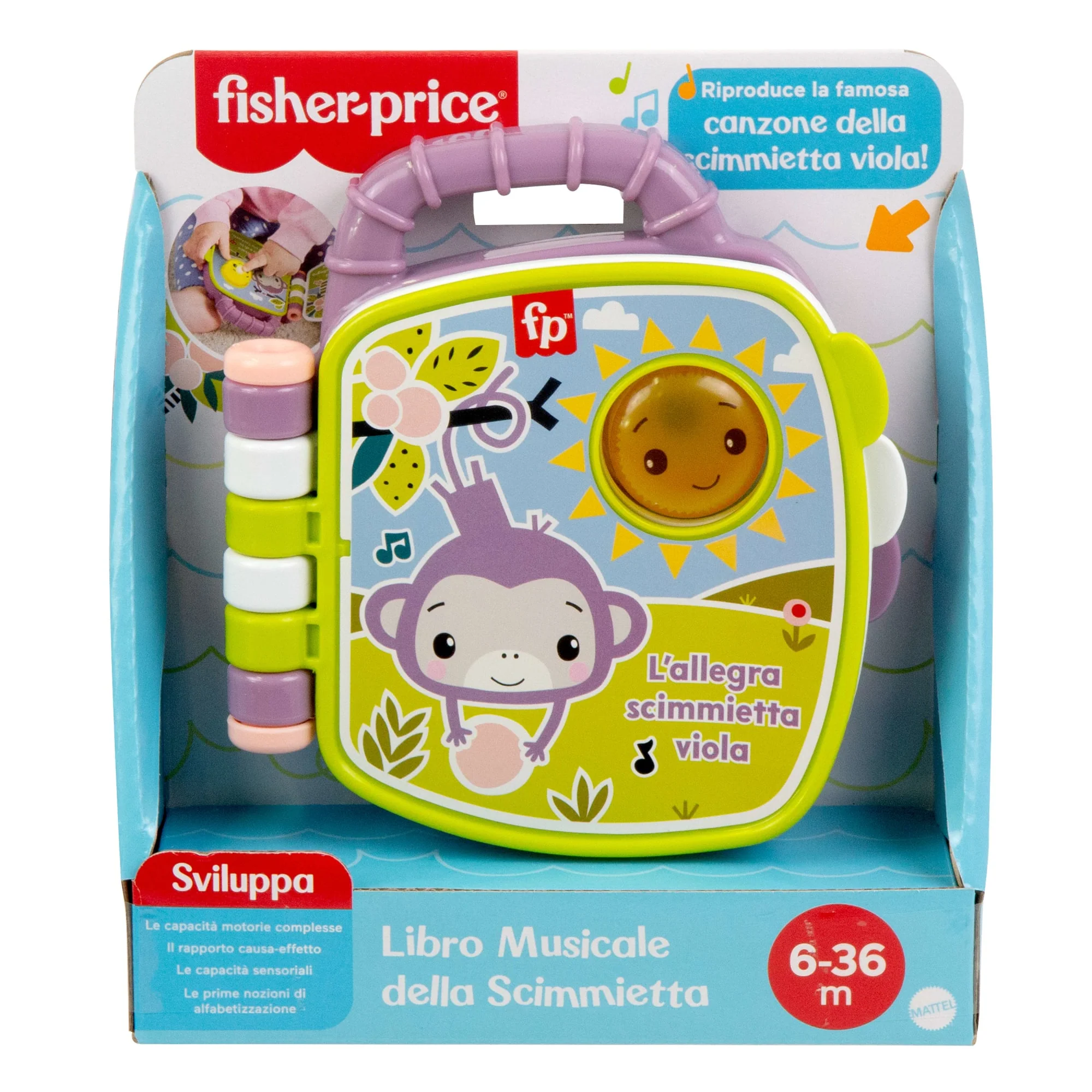 Fisher-Price Il Libro Delle Canzoncine Della Scimmietta Viola Per Neonati E Bambini Con Luci E Suoni, Versione Italiana - Image 6