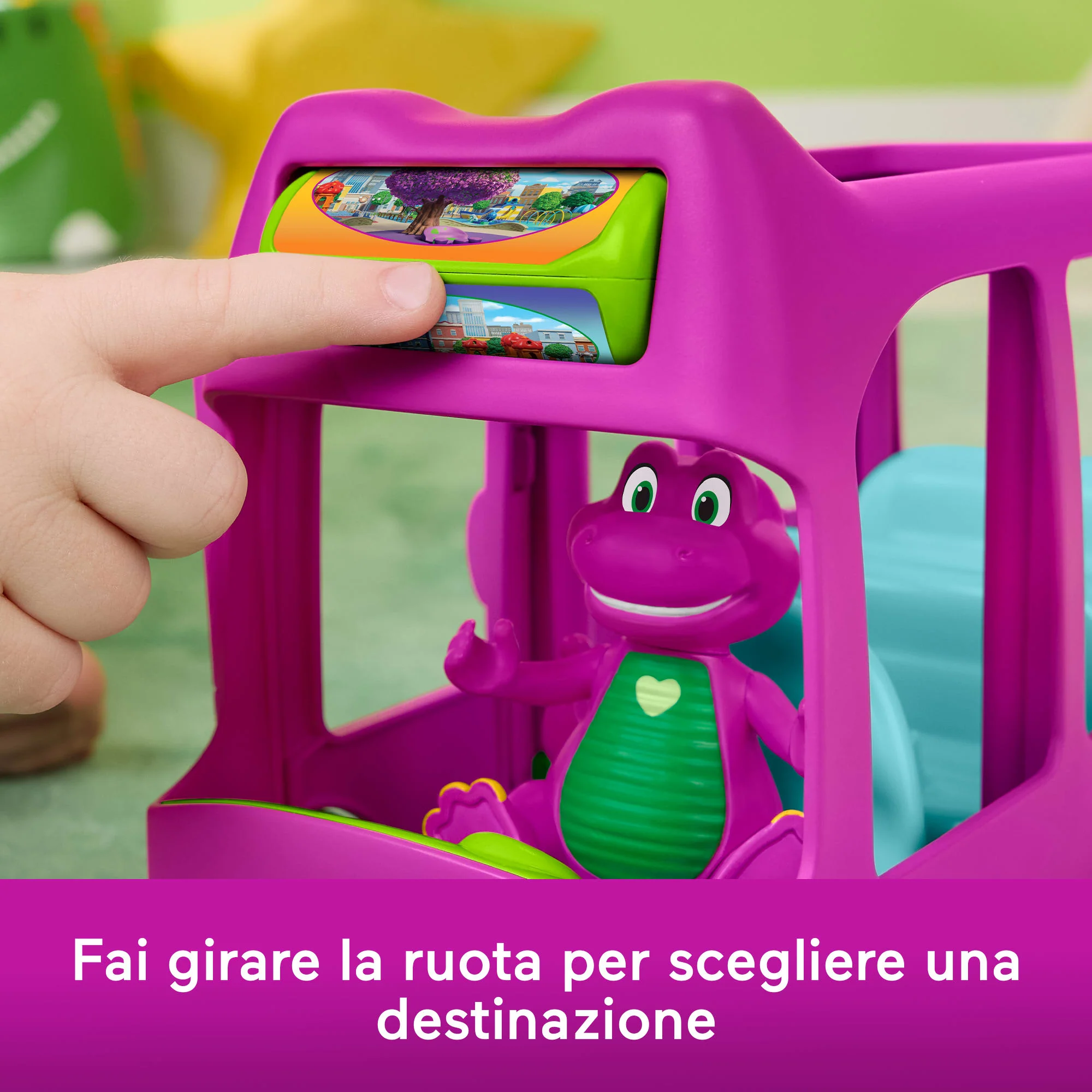 Fisher-Price Il Mondo Di Barney Autobus Delle Avventure, Giocattolo A Spinta E Personaggio Di Barney Per Bambini, 2 Pezzi - Image 3