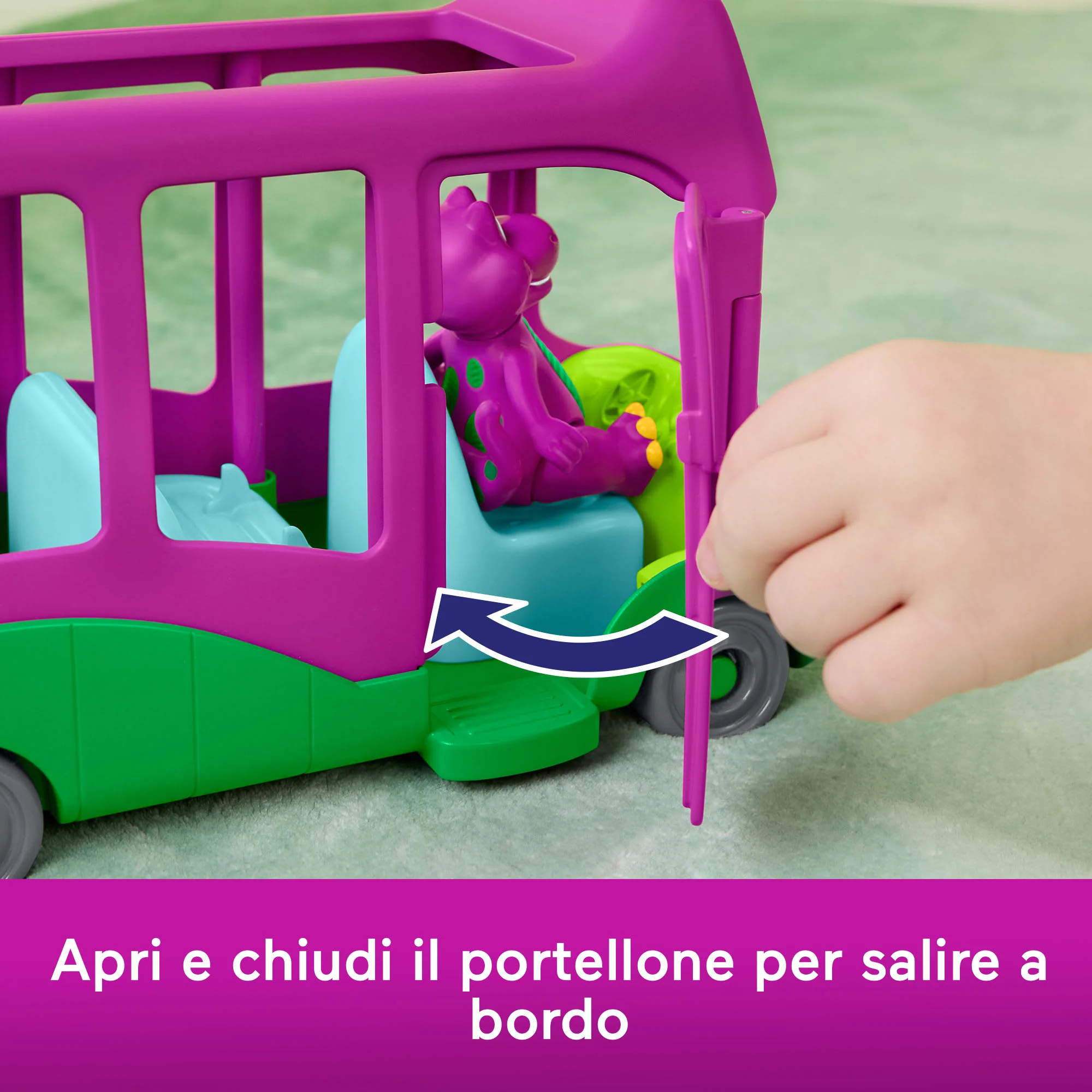 Fisher-Price Il Mondo Di Barney Autobus Delle Avventure, Giocattolo A Spinta E Personaggio Di Barney Per Bambini, 2 Pezzi - Image 4