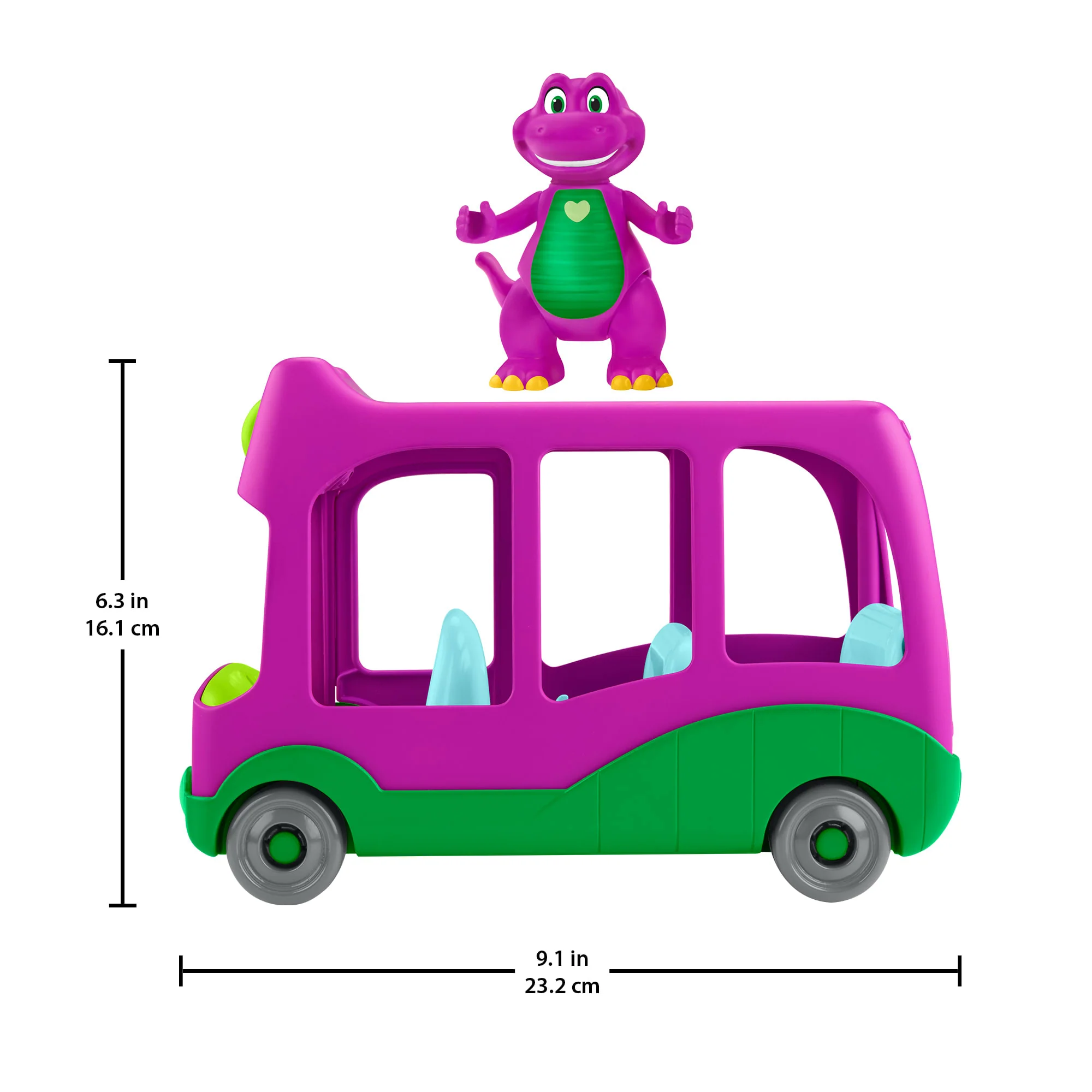 Fisher-Price Il Mondo Di Barney Autobus Delle Avventure, Giocattolo A Spinta E Personaggio Di Barney Per Bambini, 2 Pezzi - Image 6