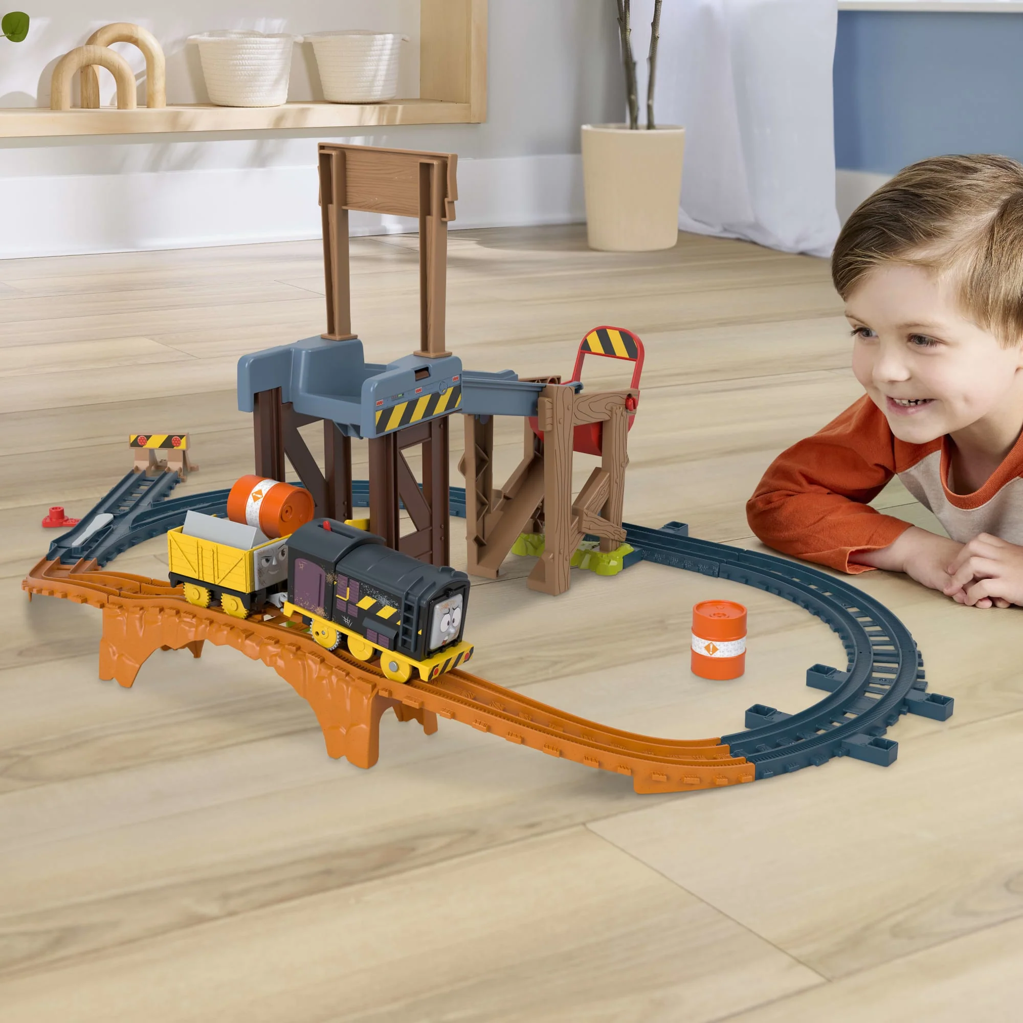 Pista Cantiere Di Diesel Il Trenino Thomas, Treno Giocattolo Motorizzato Con Pista E Vagone - Image 2