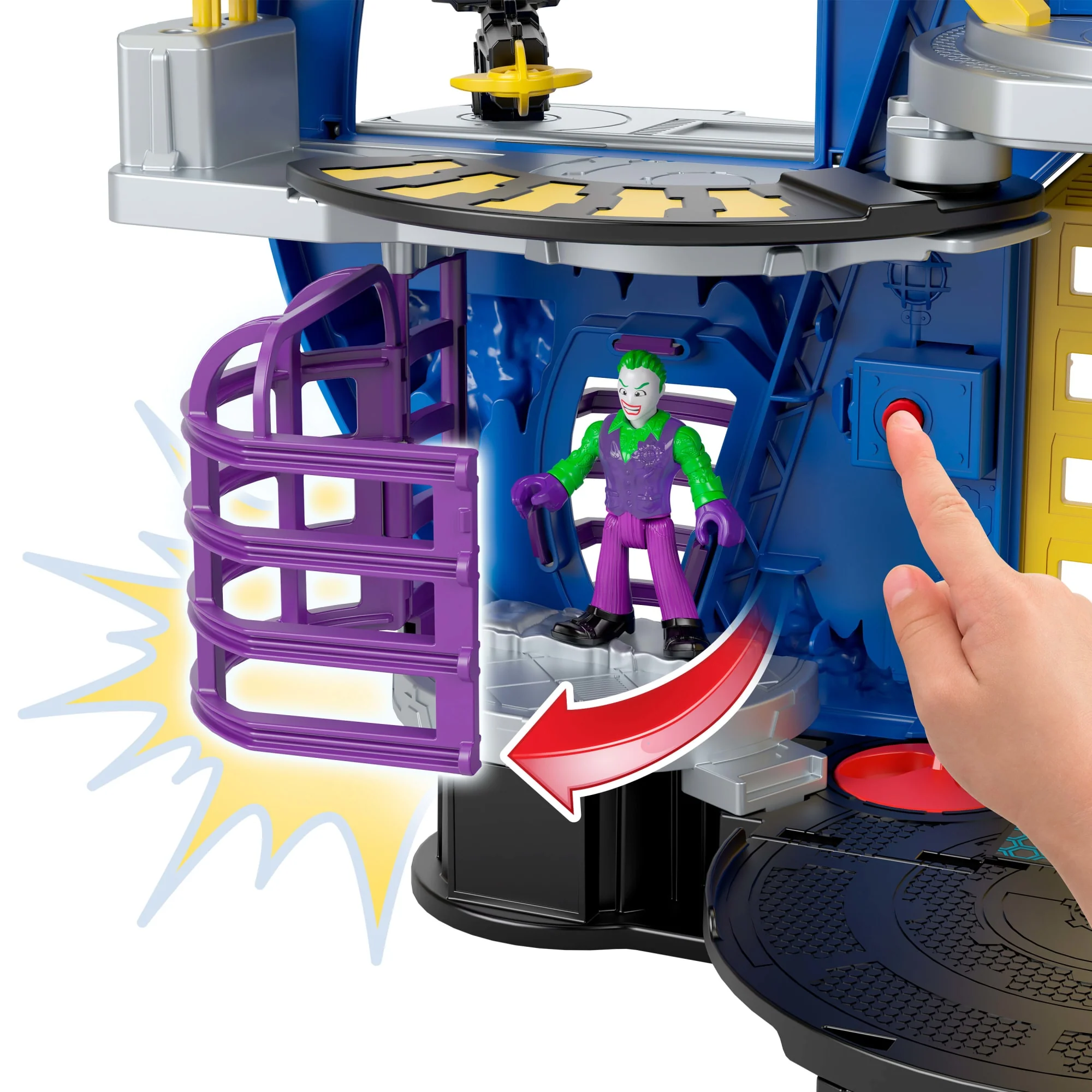 Fisher-Price Imaginext DC Super Friends Batcave Showdown Set With 4 Action Figures, Batcycle & More - Image 3
