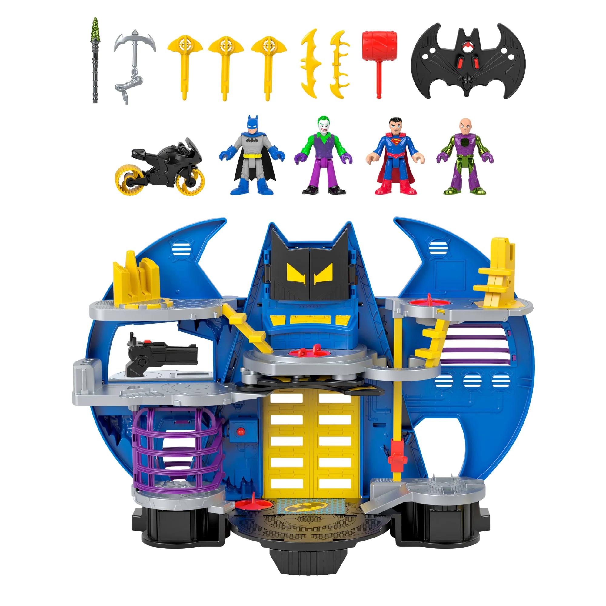 Fisher-Price Imaginext DC Super Friends Batcave Showdown Set With 4 Action Figures, Batcycle & More - Image 5
