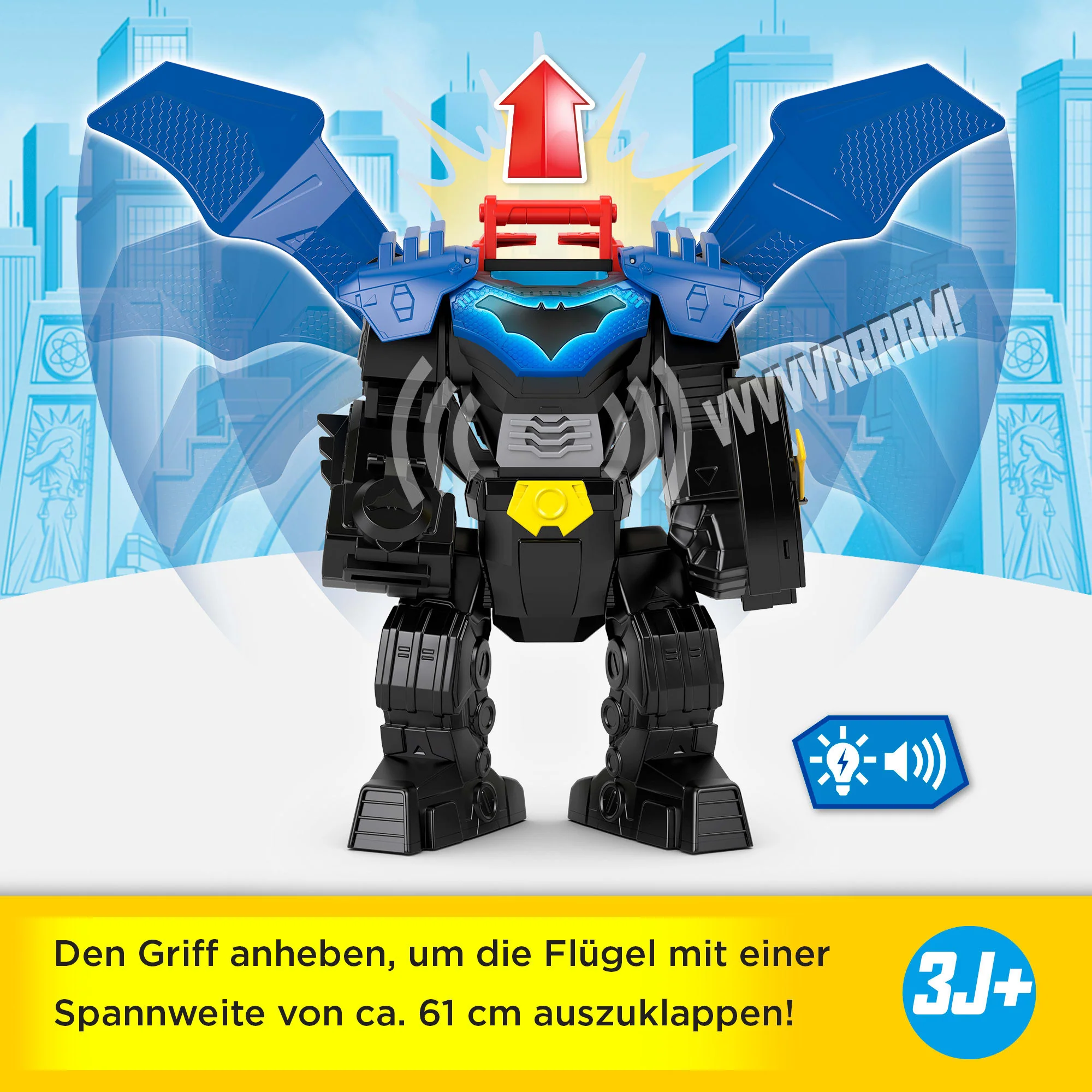 Fisher-Price Imaginext DC Super Friends Batman Flug-Mech Spielzeug Mit Lichtern, Geräuschen Und Actionfigur - Image 3
