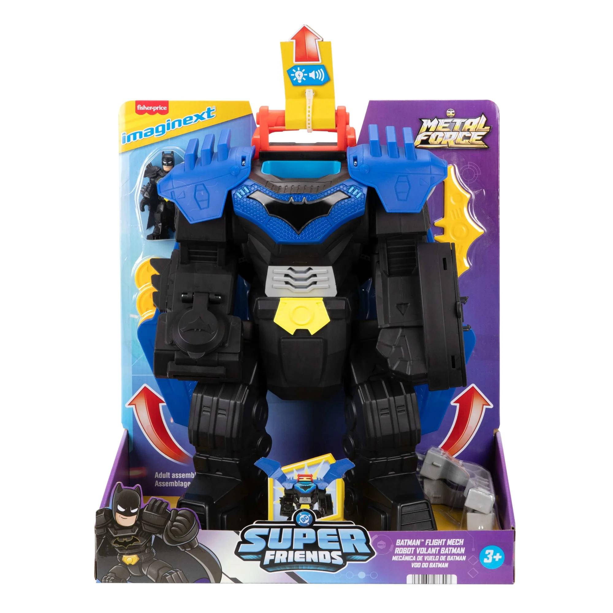 Fisher-Price Imaginext DC Super Friends Batman Flight Mech Toy With Lights, Sounds & Action Figure - Image 6