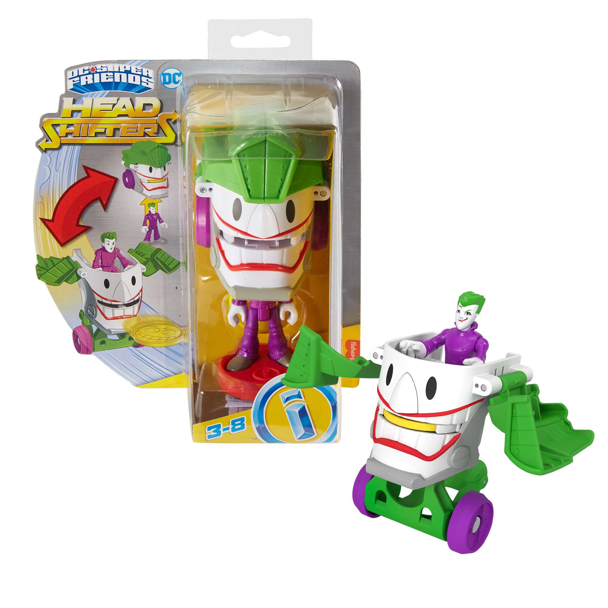 Fisher-Price Imaginext DC Super Friends Head Shifters The Joker & Laff Mobile