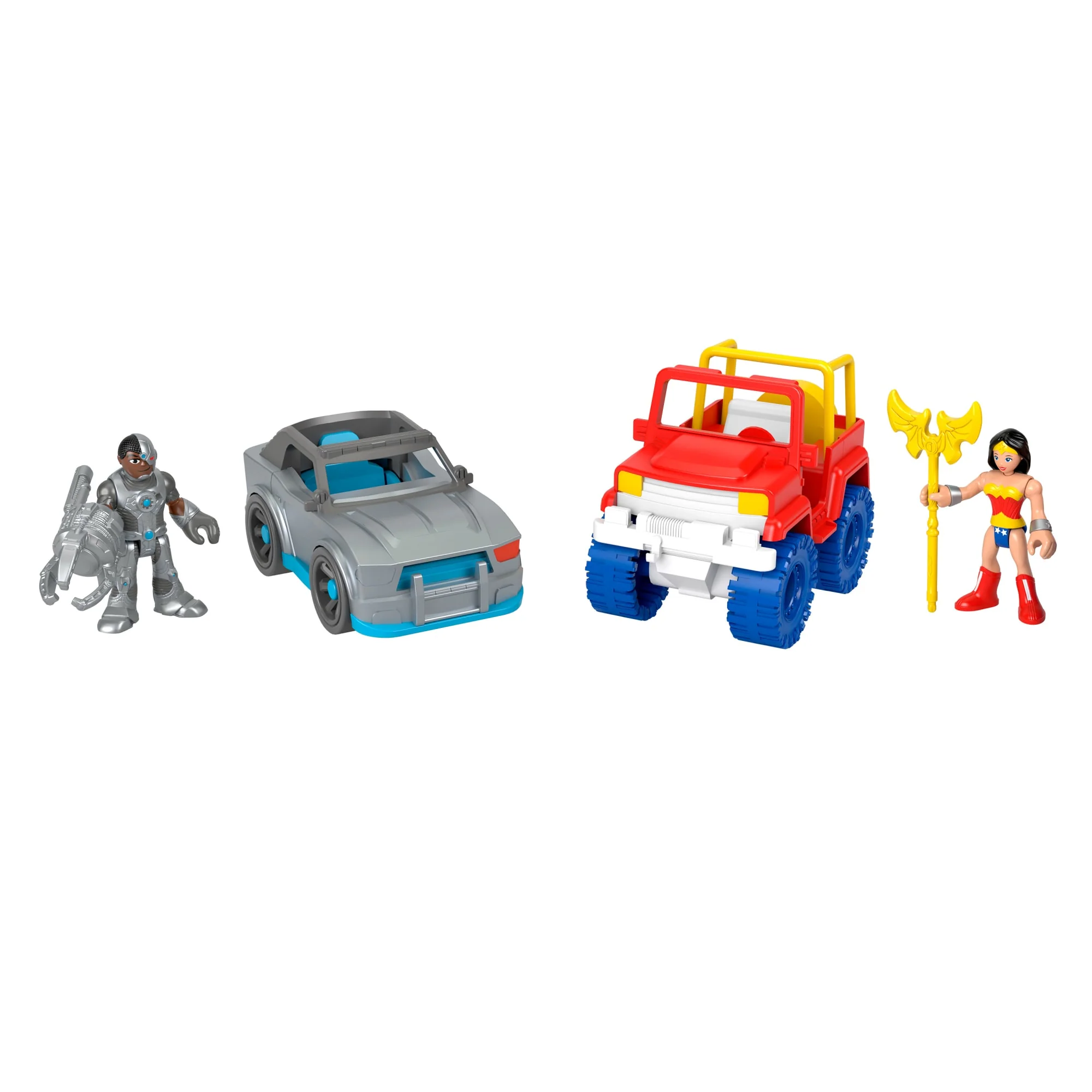 Conjunto De Regalo De DC Super Friends De Imaginext Con Batman, Wonder Woman Y Cyborg, Juguete De 9 Piezas Para Niños Y Niñas En Edad Preescolar - Image 5