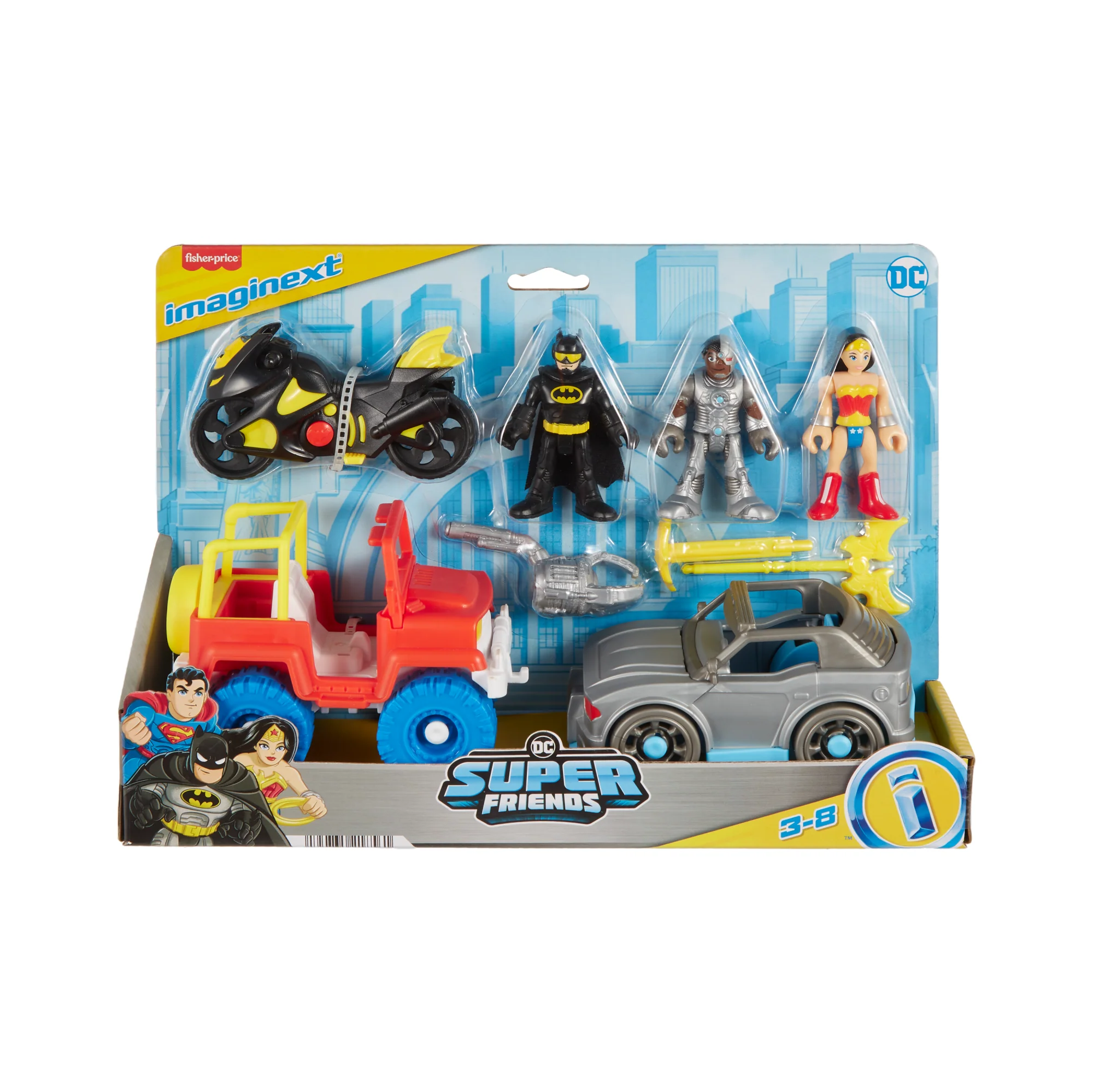 Conjunto De Regalo De DC Super Friends De Imaginext Con Batman, Wonder Woman Y Cyborg, Juguete De 9 Piezas Para Niños Y Niñas En Edad Preescolar - Image 6