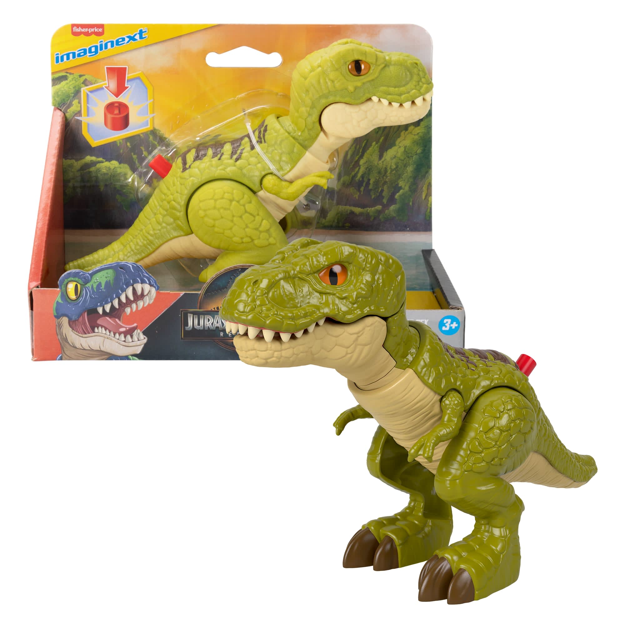 Figura De Acción De Tiranosaurio Rex De “Jurassic World: El Renacer” De Imaginext De Fisher-Price, Figura De Dinosaurio Con Movimiento