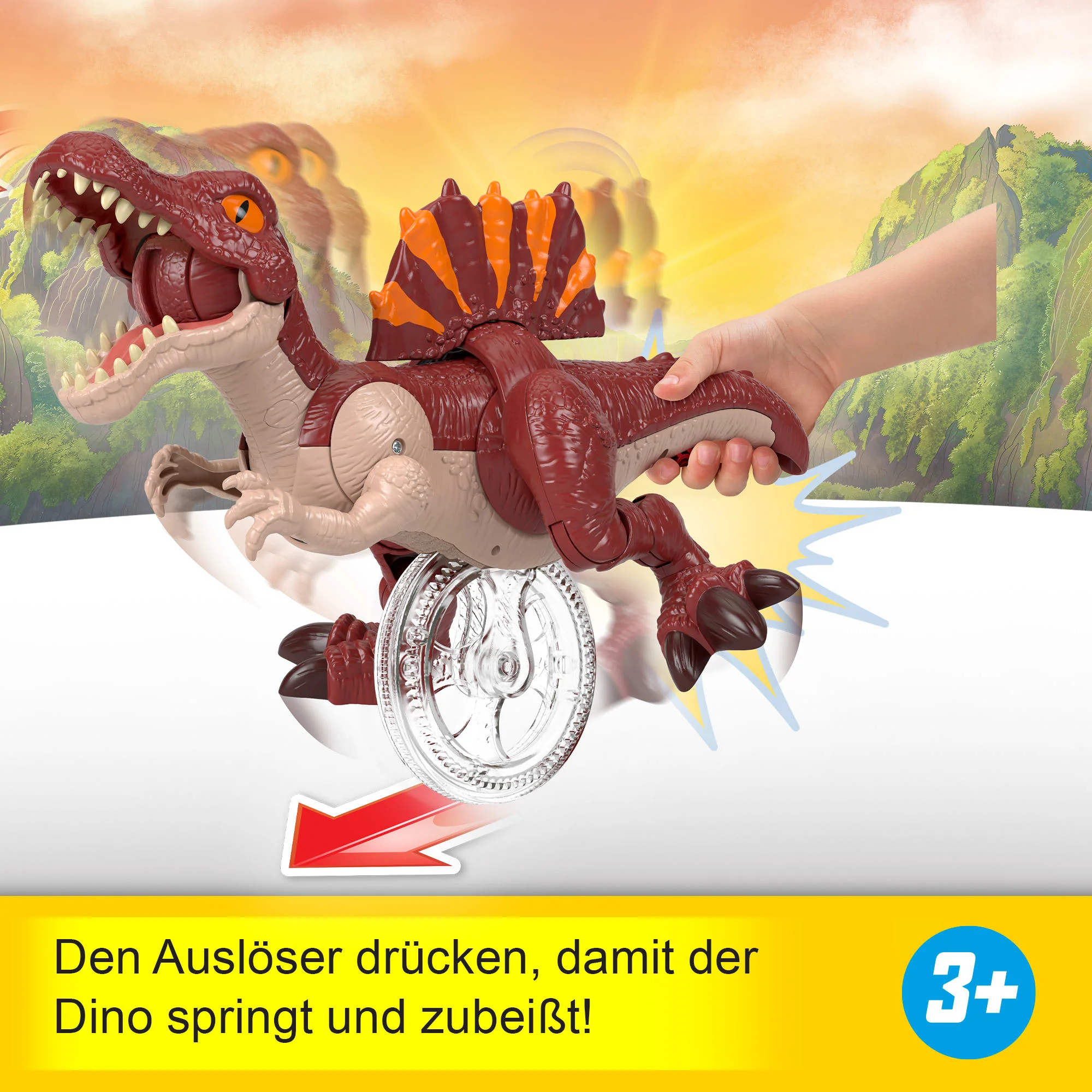 Fisher-Price Imaginext Jurassic World: Die Wiedergeburt“ Sprintender Spinosaurus, Dinosaurier-Spielzeug, Das Nach Vorne Springen Und Zuschnappen Kann - Image 3
