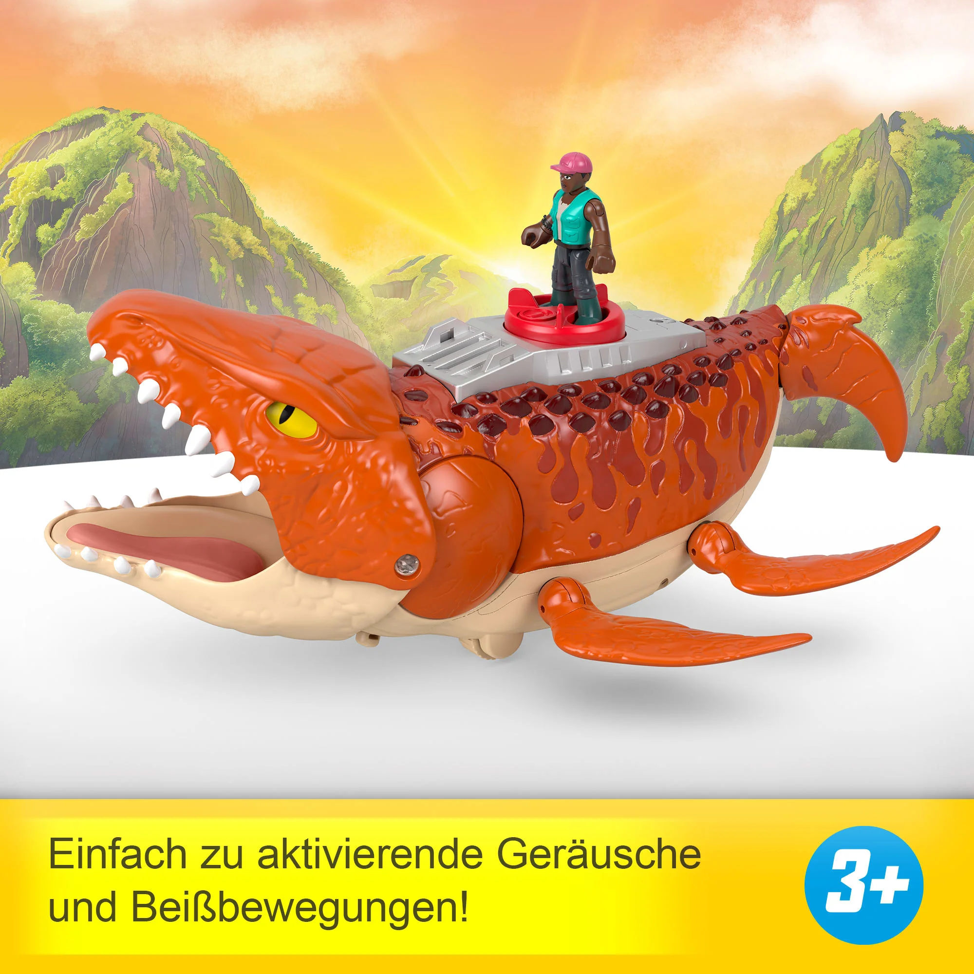 Fisher-Price Imaginext Jurassic World: Die Wiedergeburt“ Wasserjäger Schnapp-Mosasaurus Dinosaurier-Spielzeug Spielset - Image 2