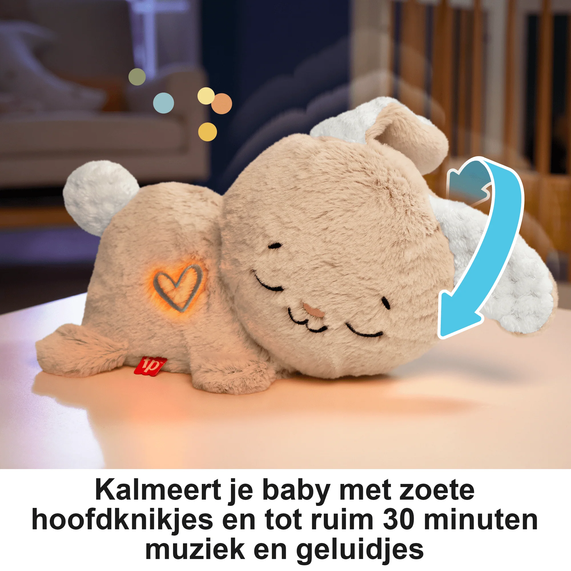 Fisher-Price Kalmerend Konijntje, Pluchen Babyspeeltje En Instelbaar Geluidsapparaat Met Beweging - Image 3