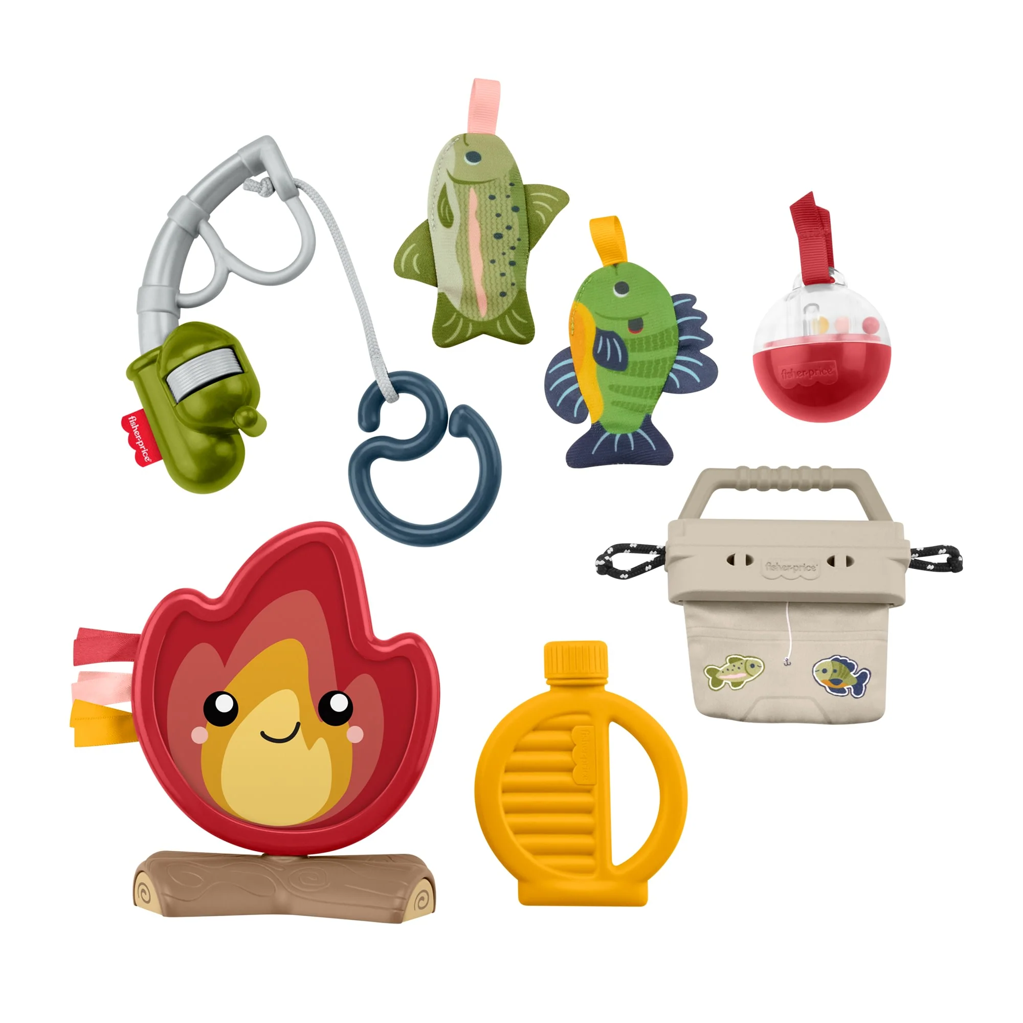 Balık Tutma Ve Doğa Yürüyüşü Temalı 7 Bebek Aktivite Oyuncağından Oluşan Fisher-Price Keyifli Aktiviteler Hışırtılı Kamp Hediye Seti - Image 6