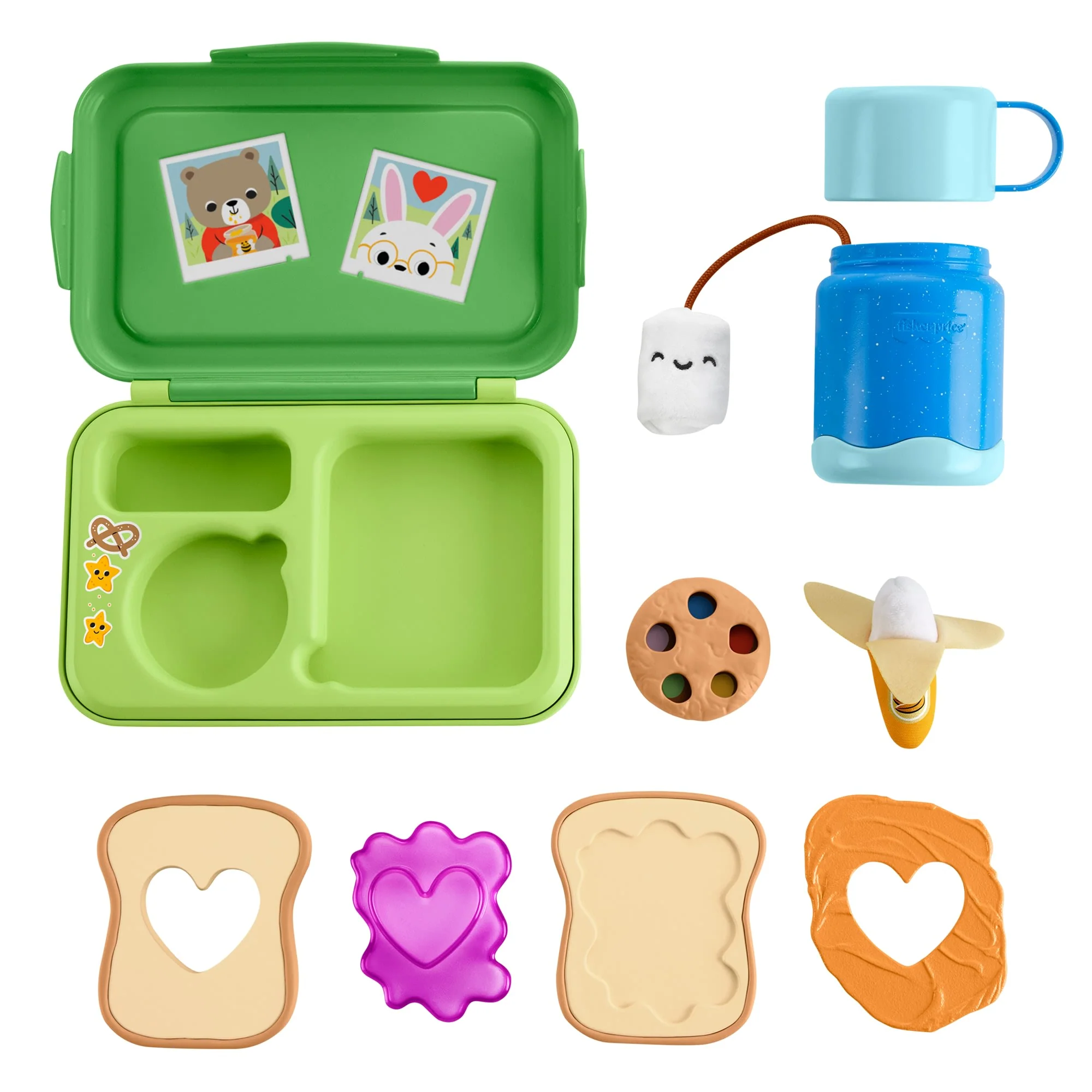 Fisher-Price Kamp Zamanı Sandviç Kutusu, Yürüme Çağındaki Çocuklar Için Yemek Temalı Oyun Seti, 9 Parça - Image 6