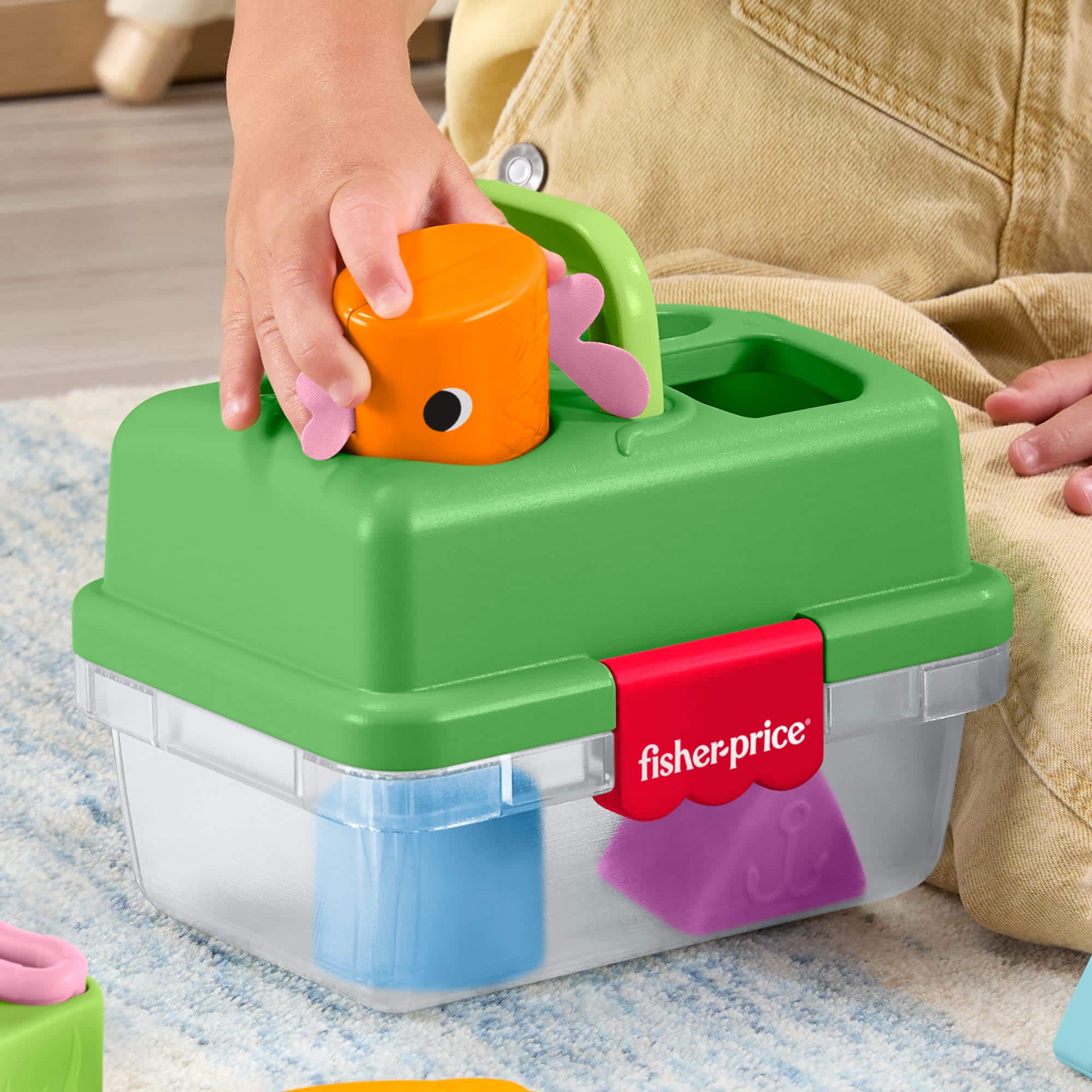 Fisher-Price Arkadaşlık Ormanı Şekil Eşleştirme Kutusu, Bebekler Için Oyuncak, 6 Blok Ve Balık Tutma Ağı - Image 3
