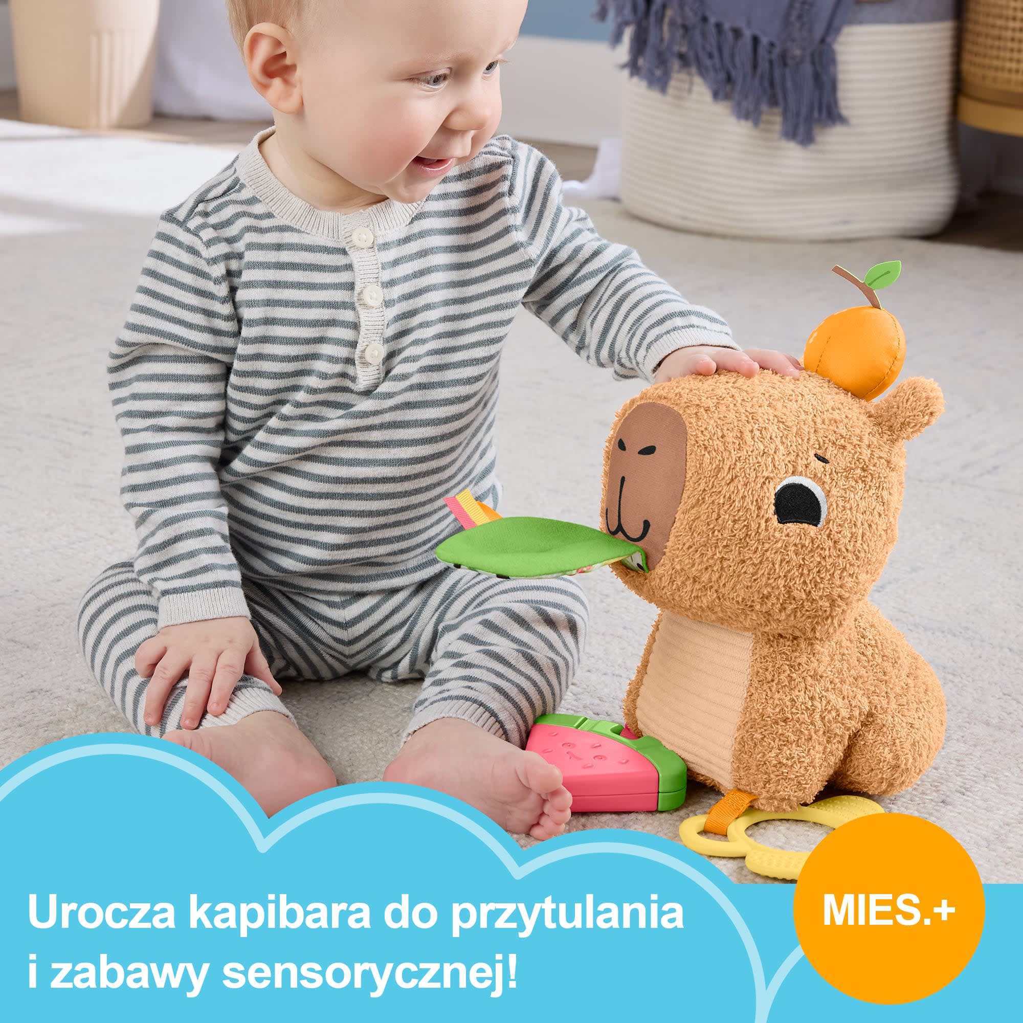 Fisher-Price Kapibara Sensoryczna przytulanka Zabawka dla niemowląt 3m+ - Image 2