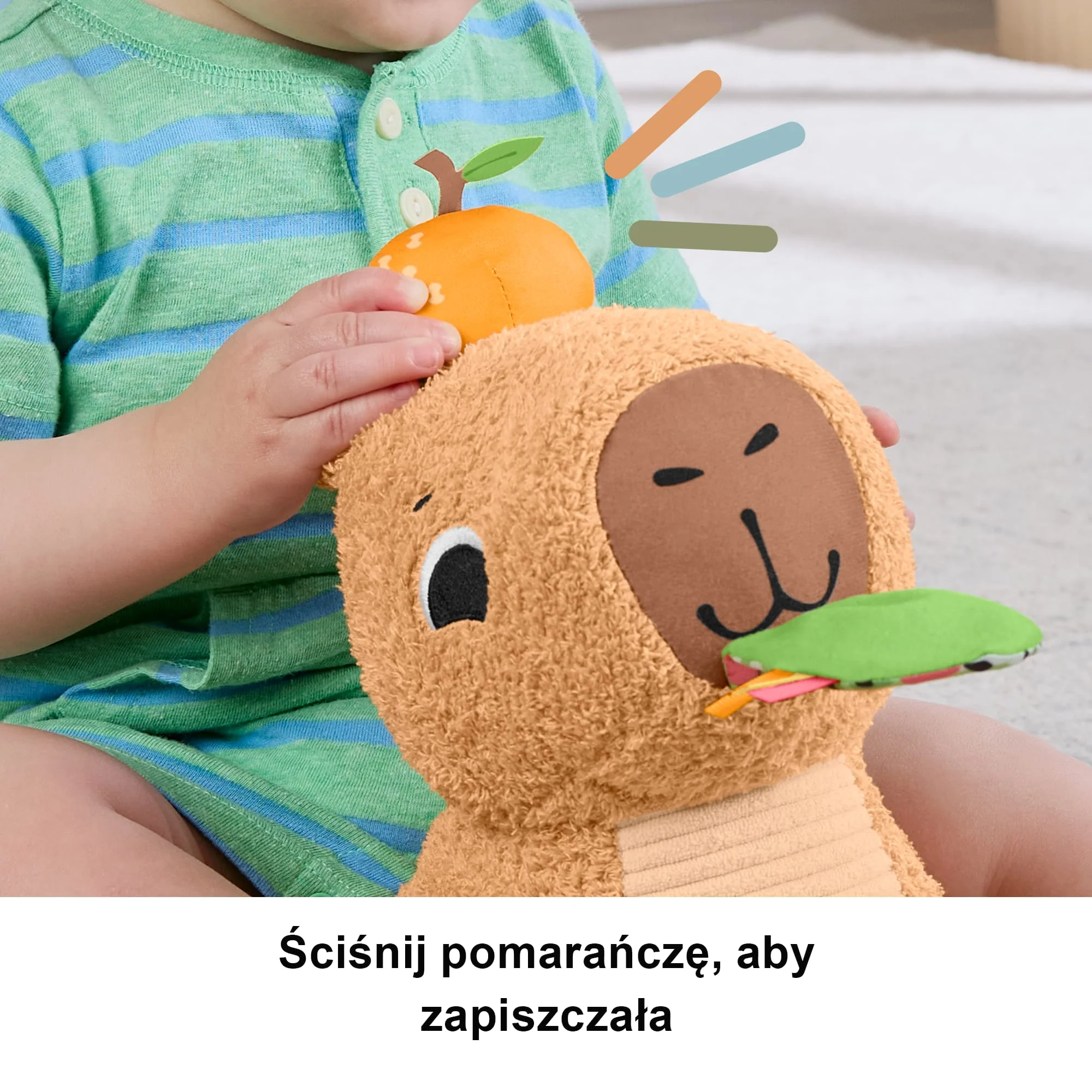 Fisher-Price Kapibara Sensoryczna przytulanka Zabawka dla niemowląt 3m+ - Image 3
