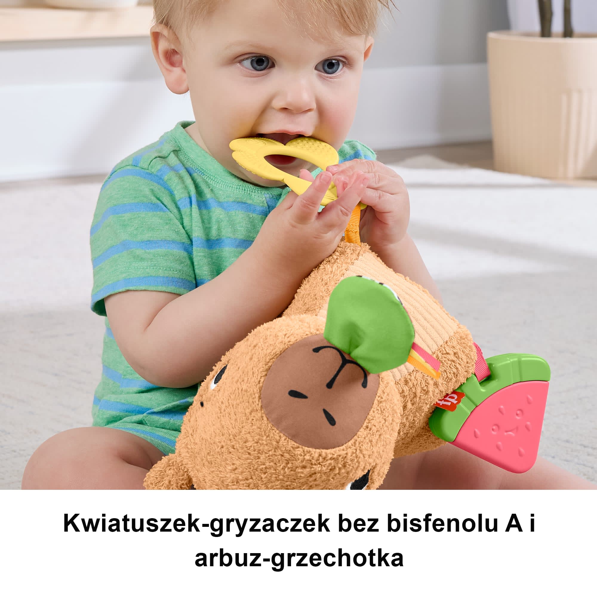 Fisher-Price Kapibara Sensoryczna przytulanka Zabawka dla niemowląt 3m+ - Image 4