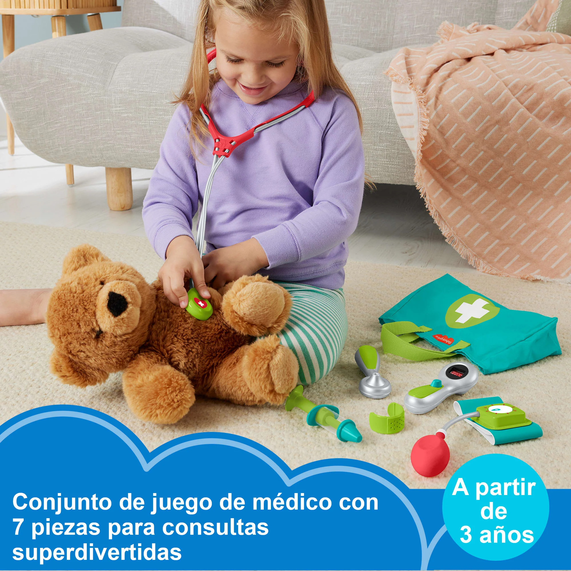 Conjunto De Juego De Imitación Kit Médico De Fisher-Price Con Siete Piezas De Juguete De Médico Para Niños Y Niñas De Preescolar A Partir De 3 Años - Image 2