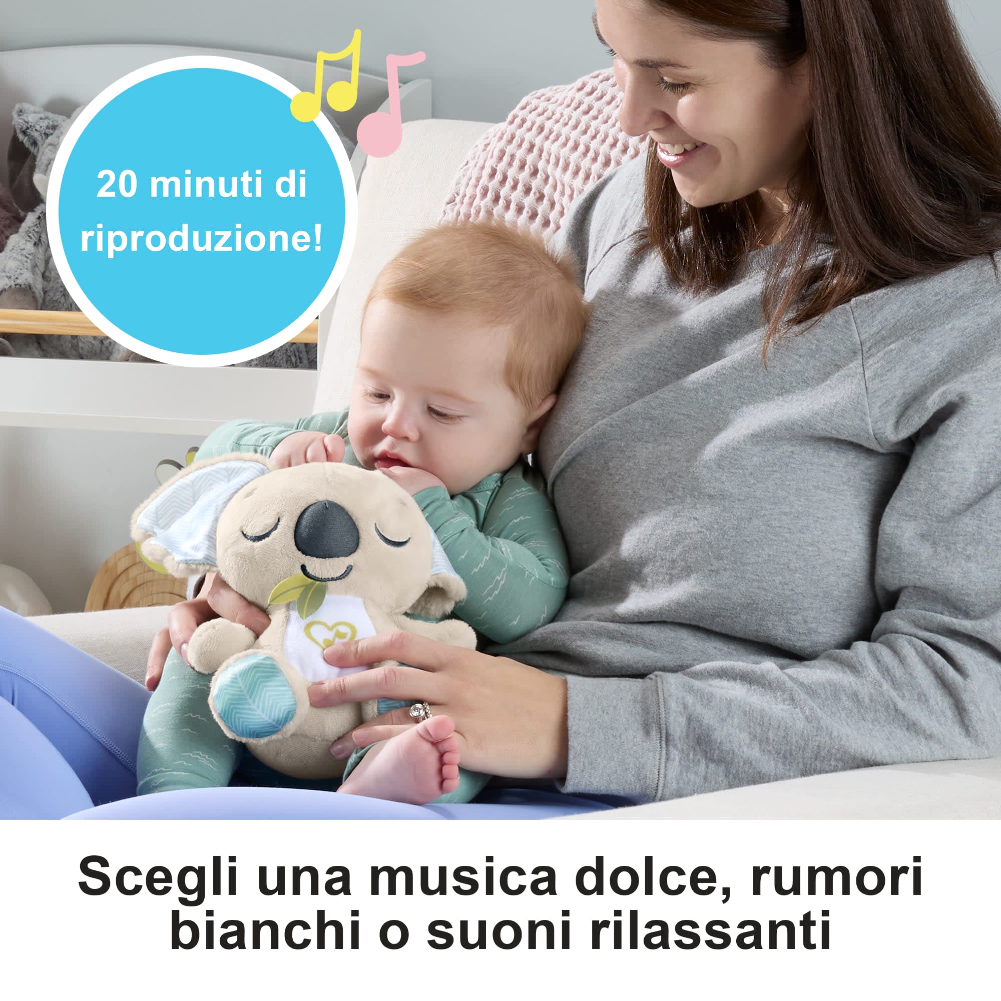 Fisher-Price Koala Rilassante Da Portare Ovunque, Unità Sonora Portatile in Peluche Per Neonati - Image 3