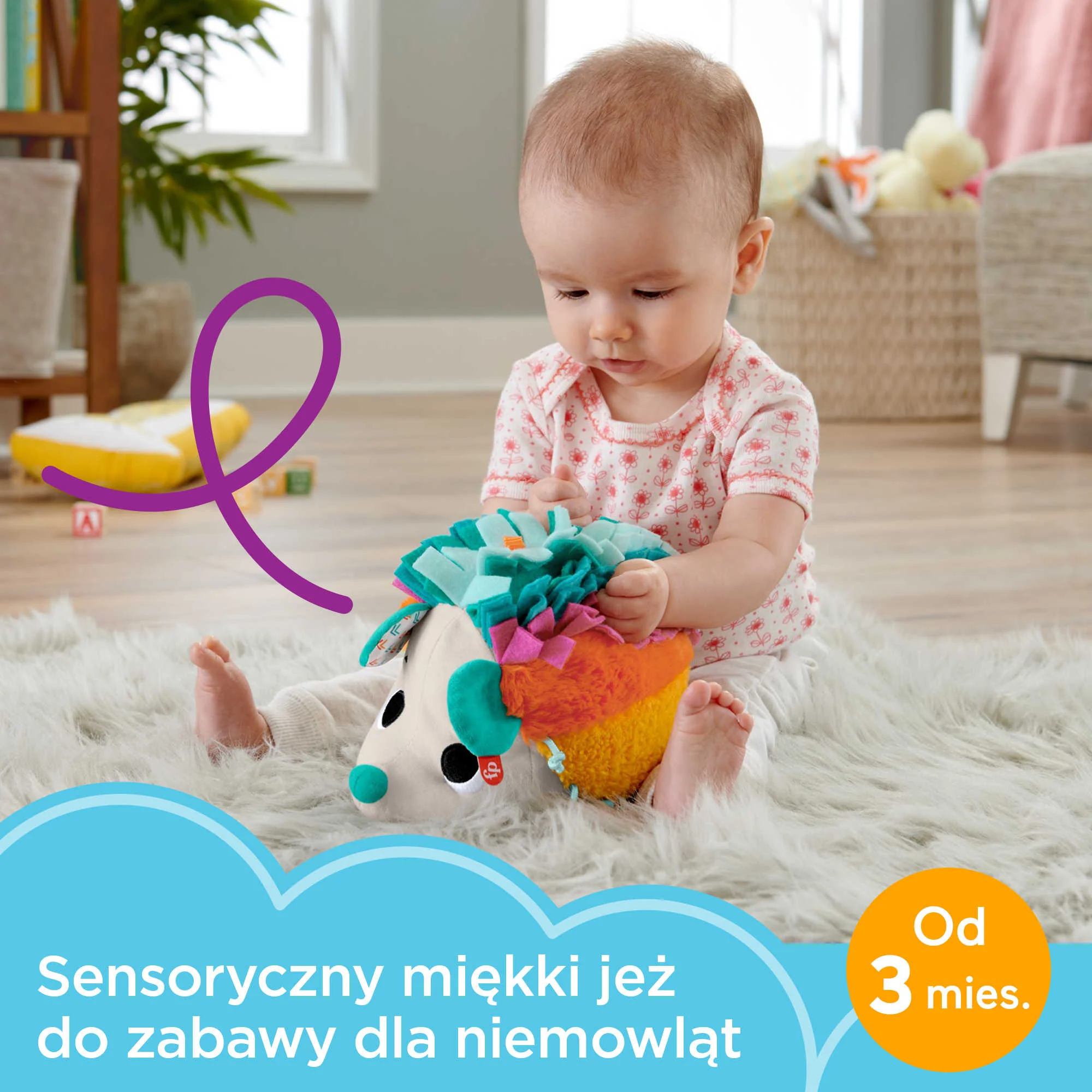 Fisher-Price® Kolorowy jeż Sensoryczna przytulanka - Image 2