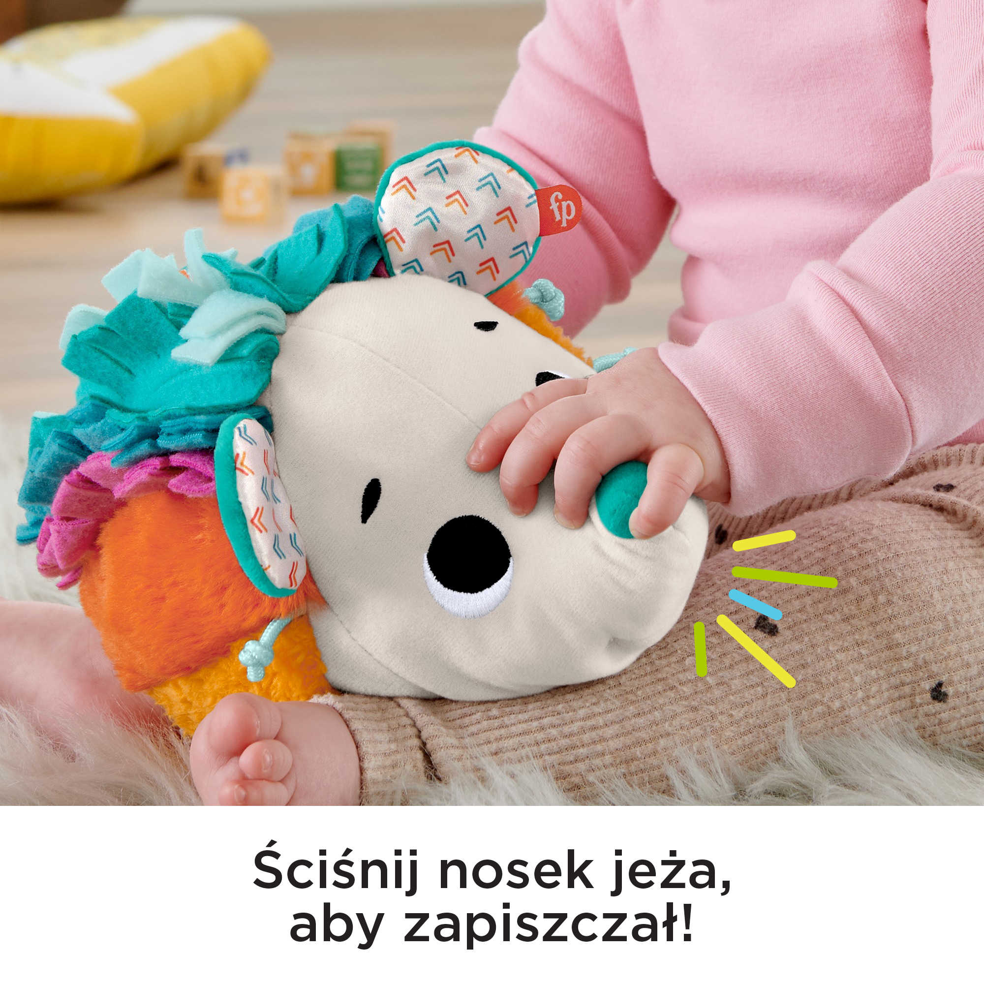 Fisher-Price® Kolorowy jeż Sensoryczna przytulanka - Image 3