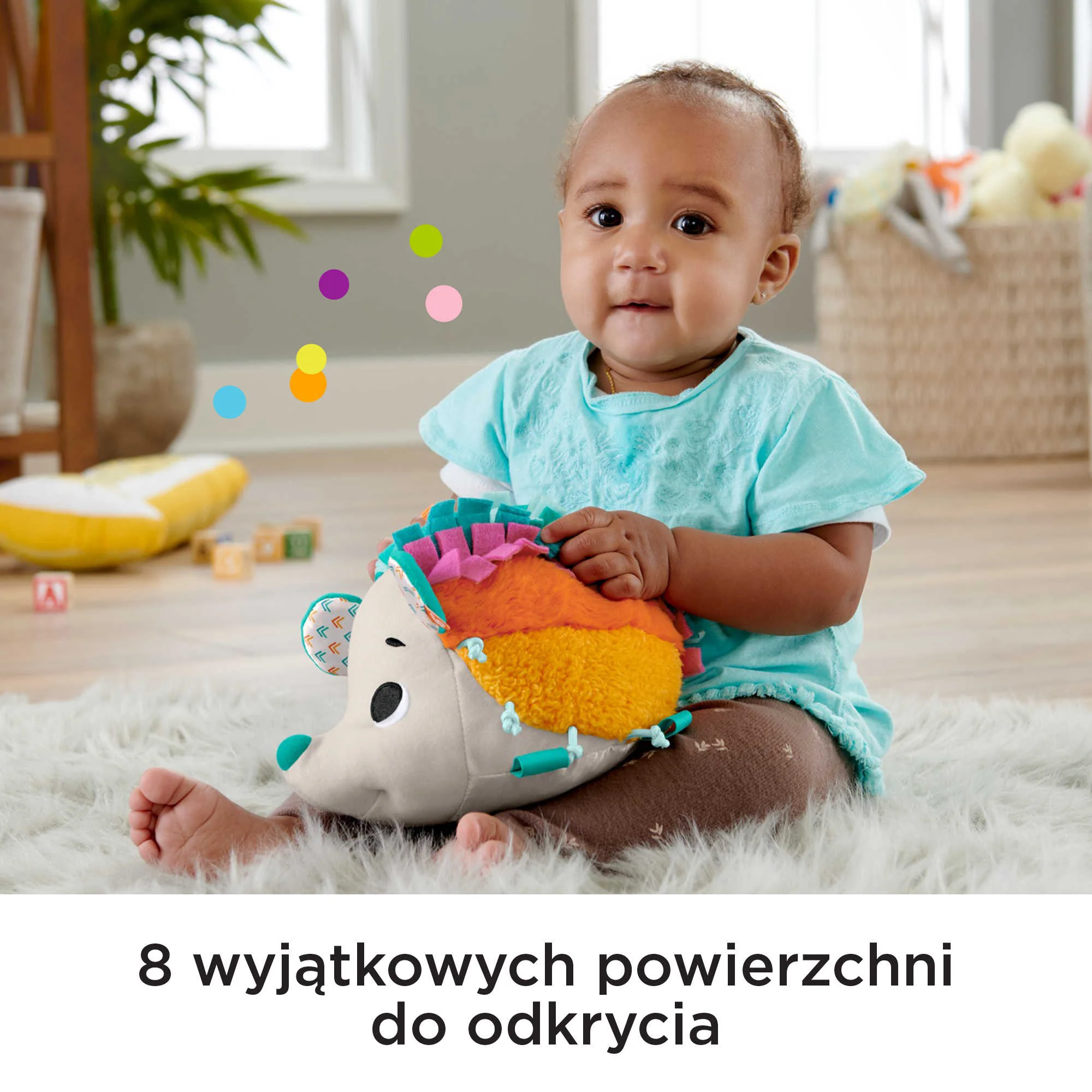 Fisher-Price® Kolorowy jeż Sensoryczna przytulanka - Image 4