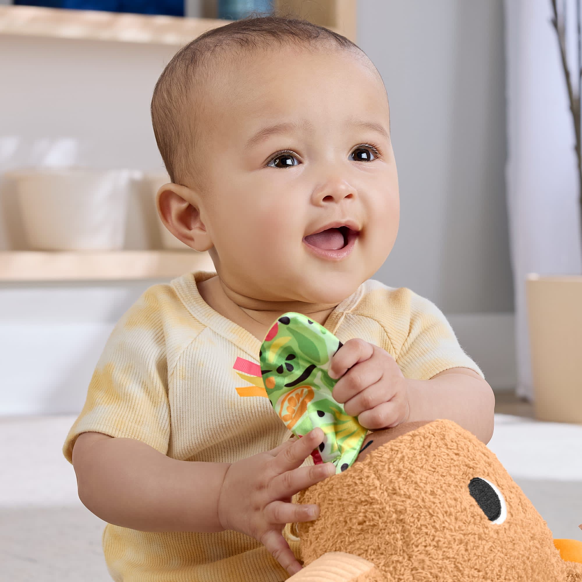 Fisher-Price Sensorisches Babyspielzeug Kuschel-Capybara Plüschtier Mit Beißring Und Rassel Für Neugeborene - Image 5