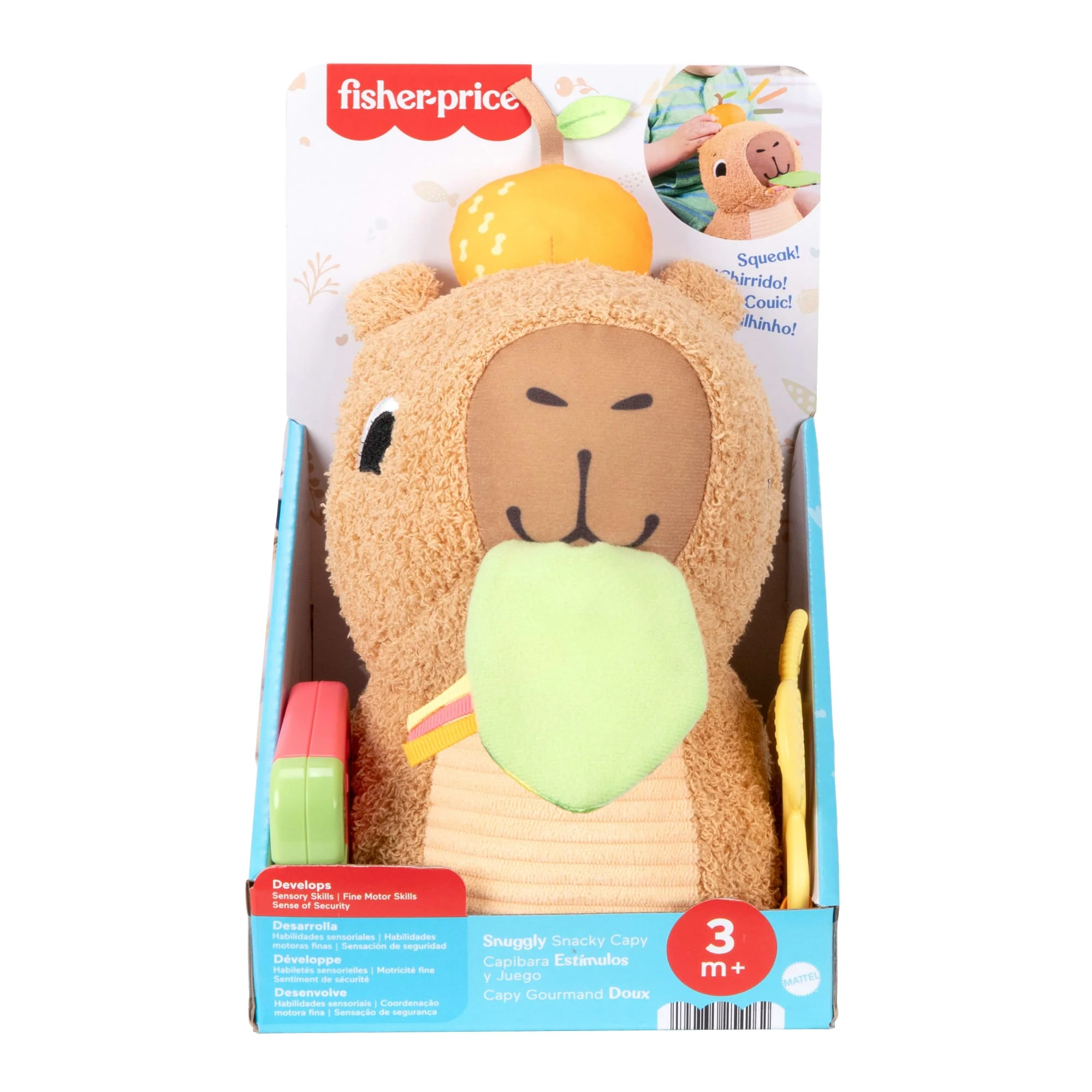 Fisher-Price Sensorisches Babyspielzeug Kuschel-Capybara Plüschtier Mit Beißring Und Rassel Für Neugeborene - Image 6